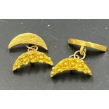 A Pair of Asian gold Gents cuff links, total weight 10g.