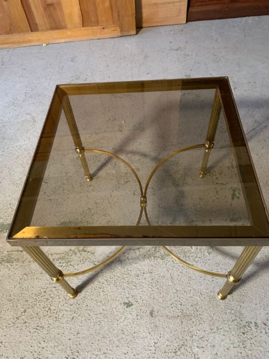 A smoked glass column table with one other - Image 4 of 4