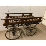 A Victorian coach built funeral bier carriage 19th century casket carriage, full steering arm,