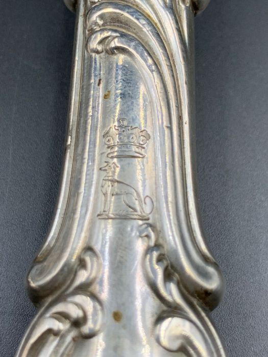 A pair of Victorian silver fish servers by FH, hallmarked for London 1847. - Image 2 of 6