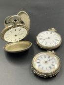 A Selection of three AF silver pocket watches
