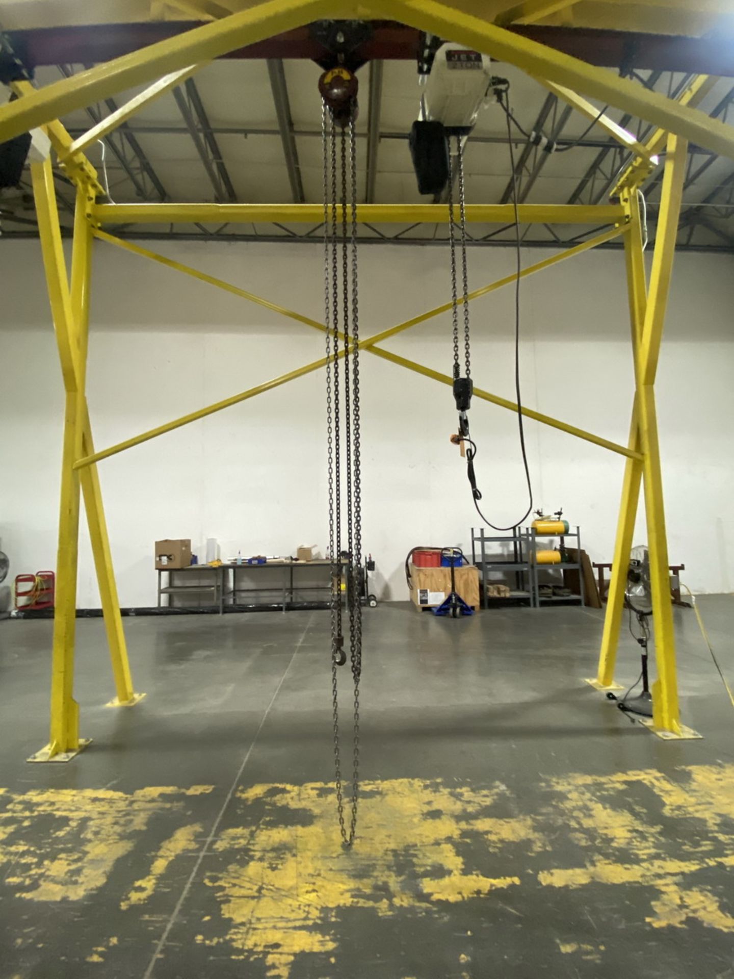 5,000 lb. Cap. Floor Mounted Gantry Crane; with (2) Jet 2-Ton Electric Chain Hoists, 15 ft. x 8 - Image 6 of 6