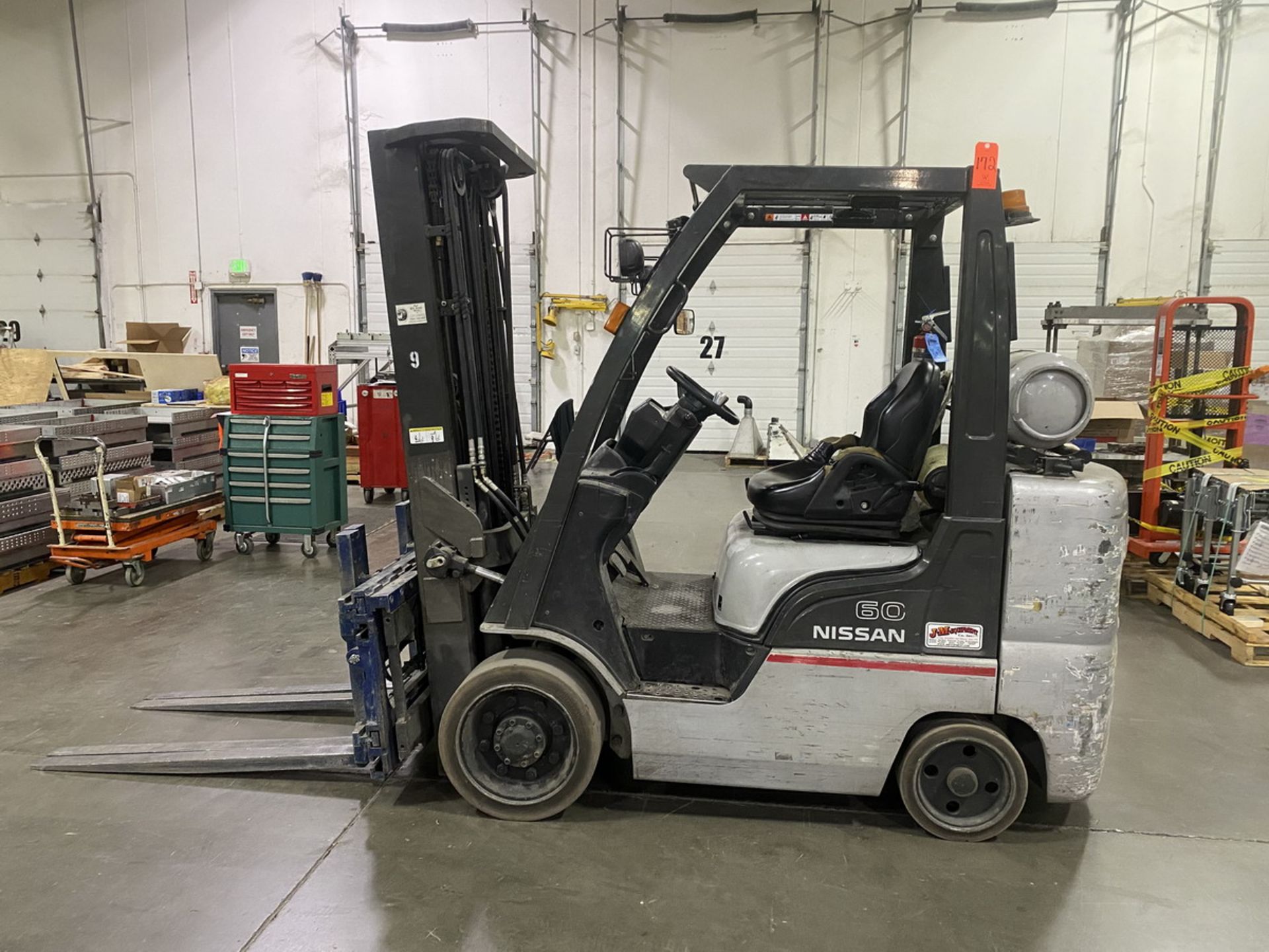 Nissan 4,135 lb. Cap. Model MCU1F2A30LV LP Riding Fork Lift Truck, S/N: CU1F2-900633 (2008); with