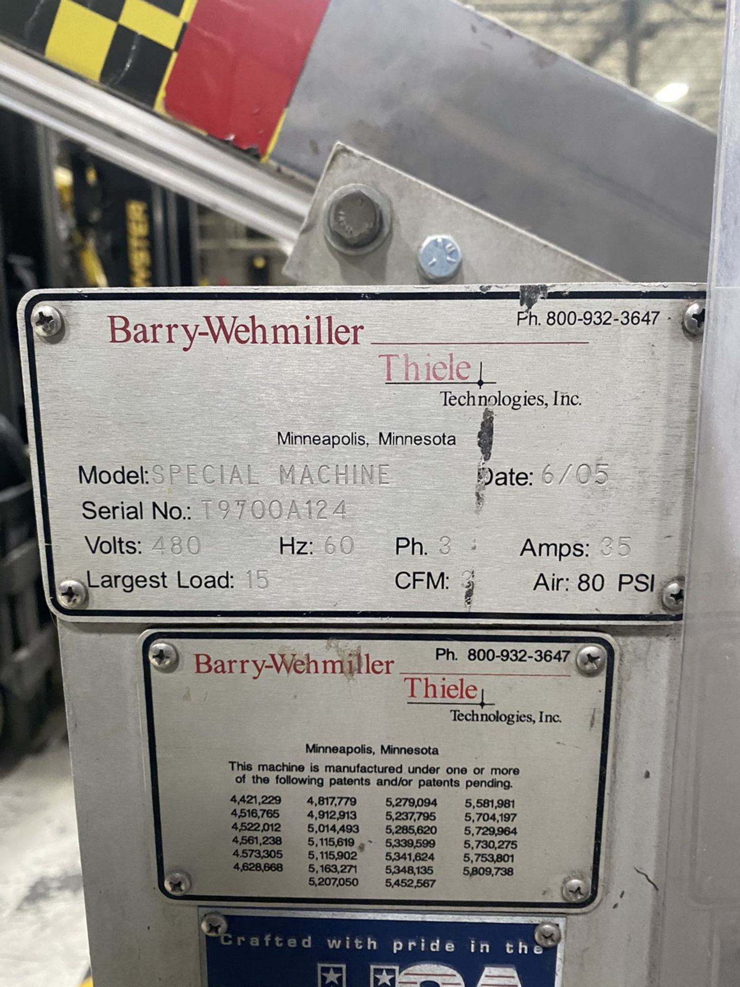 Thiele Labeling Line, S/N: T9700A124 (2005); with 8 in. wide x 39 in. long 4-Lane Vacuum Denester; - Image 6 of 6