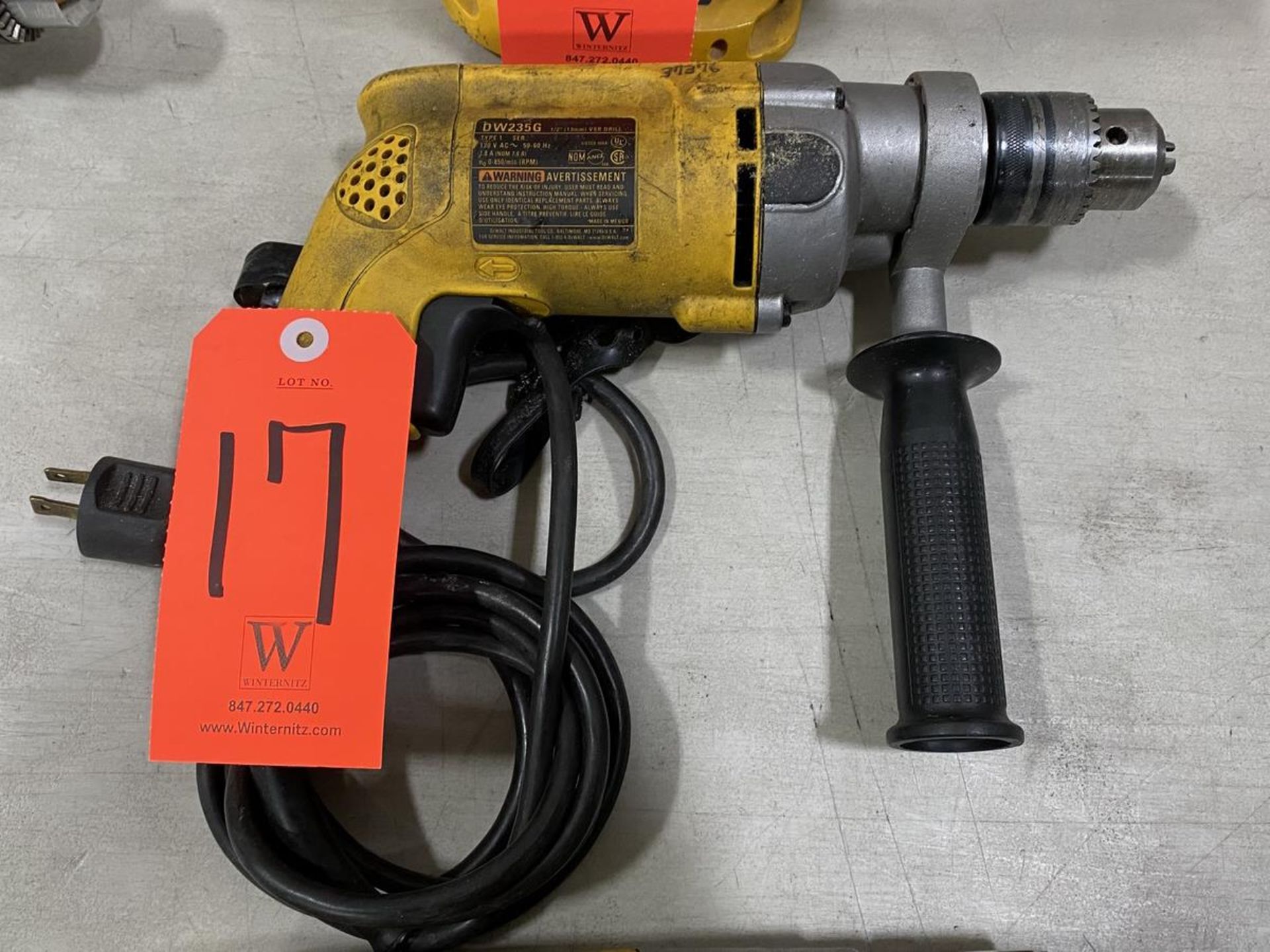 Lot - DeWalt Electric Hand Tools, Consisting of: (1) DeWalt Model Dw245 VRS Drill, 120-V; (1) DeWalt - Image 3 of 4