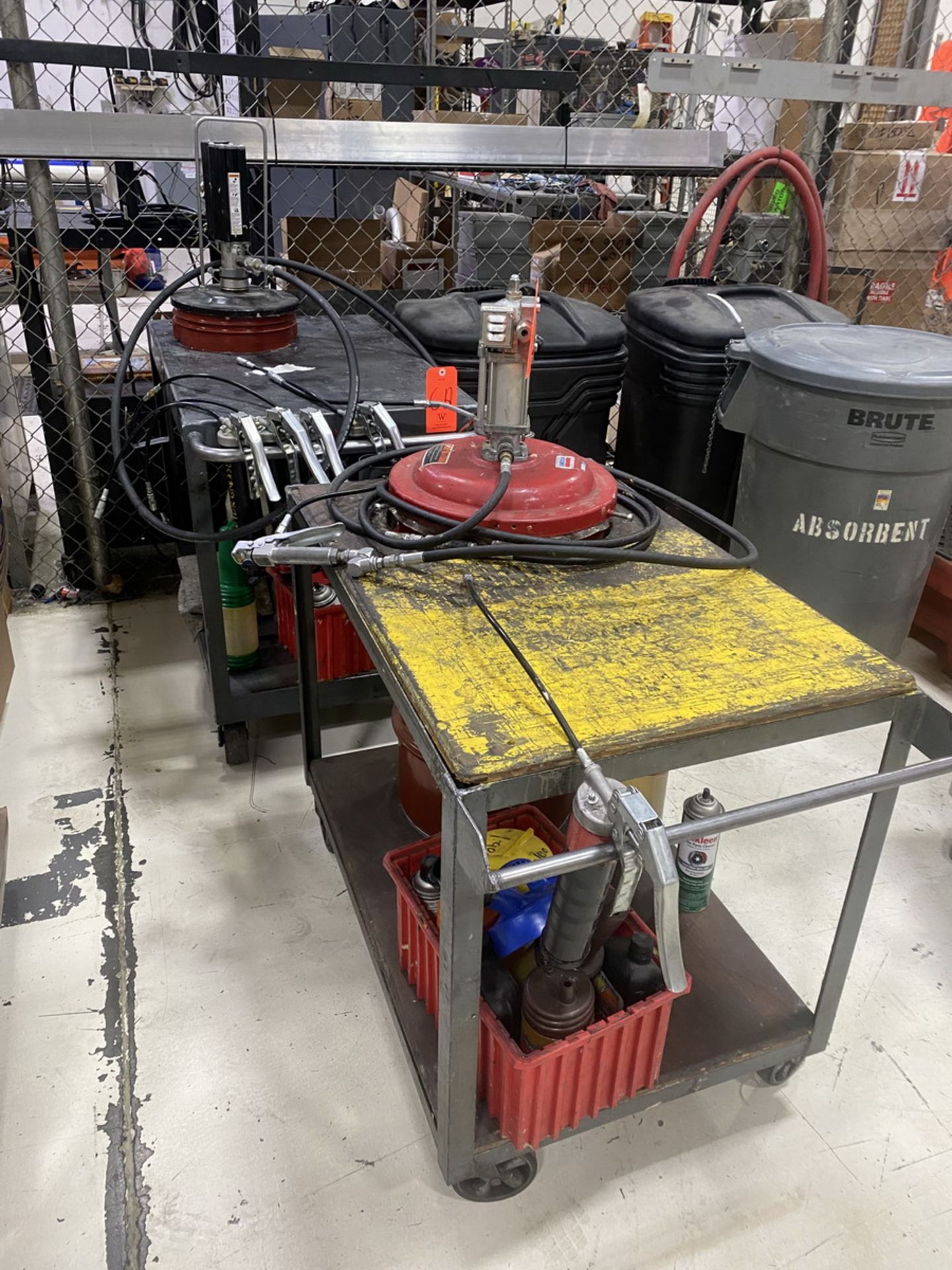 Lot - (2) Portable Grease Pump Carts; with (5) Handheld Grease Pumps - Image 2 of 4