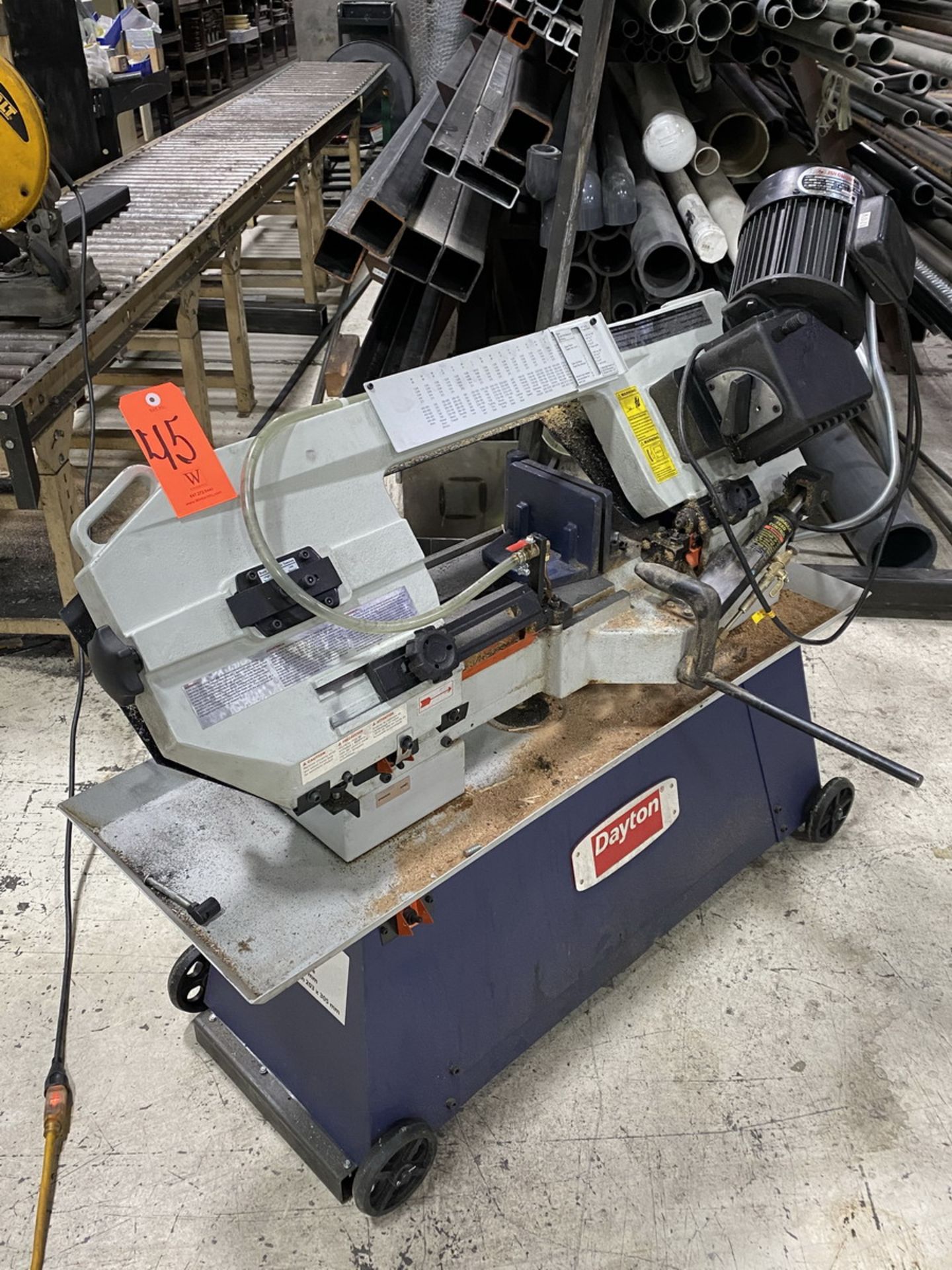 Dayton 8 in. x 12 in. Model 48WE31 Horizontal Band Saw, S/N: 101900097; 1-HP, 1,725 RPM, 120/240-V - Image 2 of 4