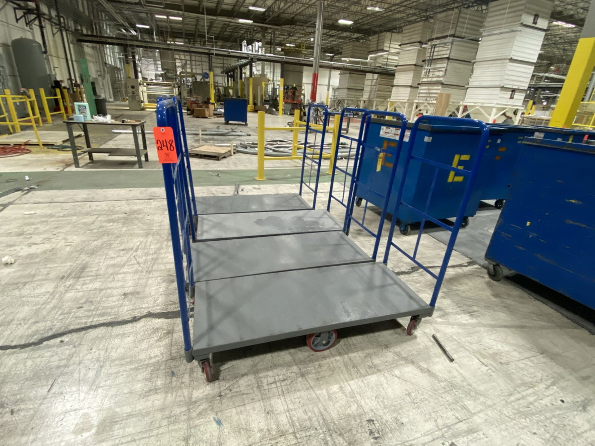 Lot - (4) U-Line(?) 60 in. wide x 24 in. long (approx.) Portable Platform Carts (Blue)