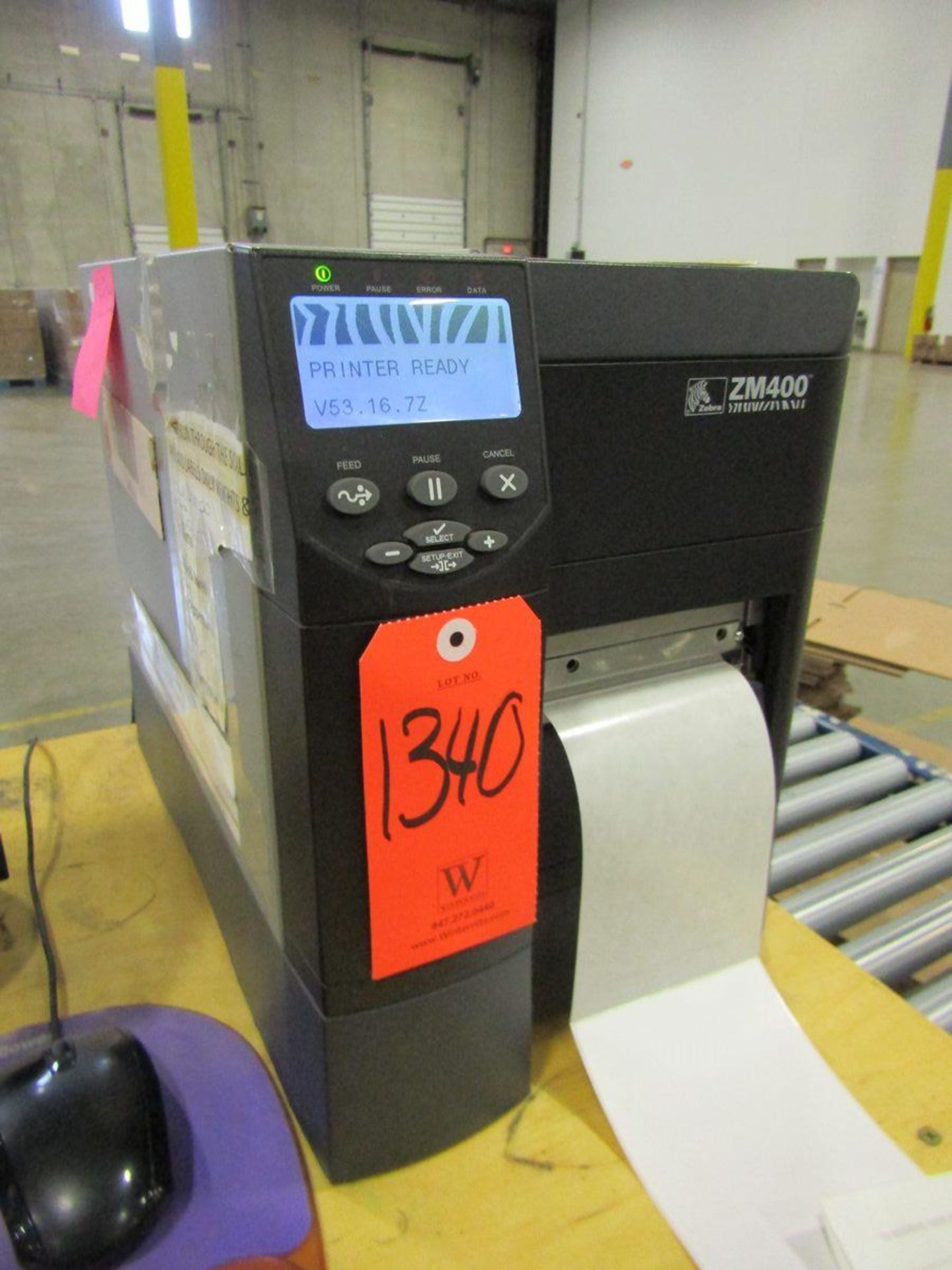 Zebra Model ZM400 Label Printer - (Located In: Tinley Park, IL)