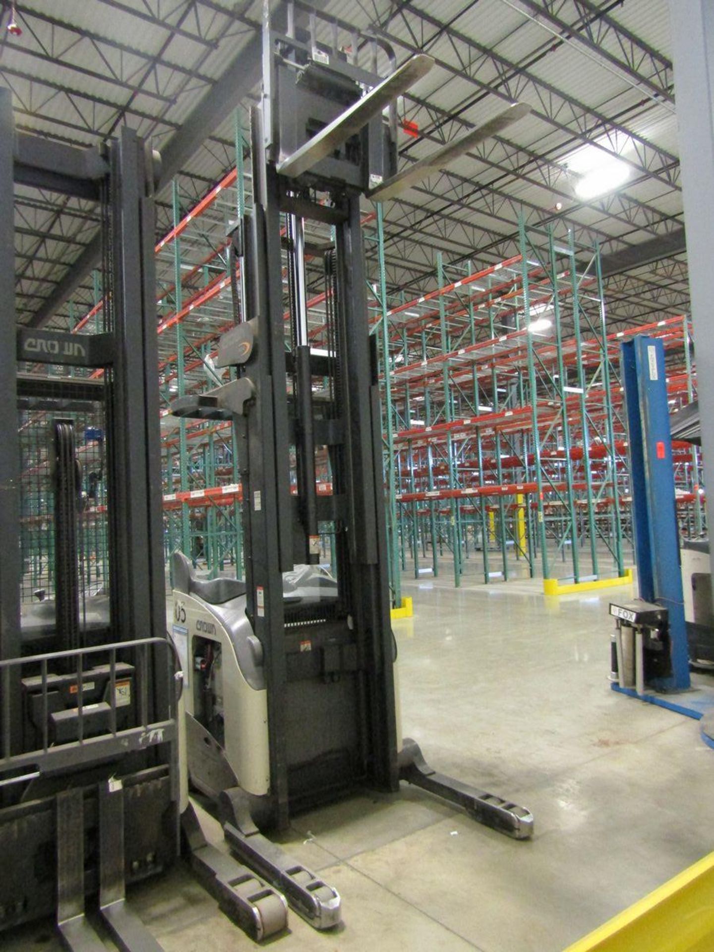 Crown 3,000 lb. Cap. Model RD5220-30 Electric Narrow Aisle Double Reach Fork Lift Truck, S/N: