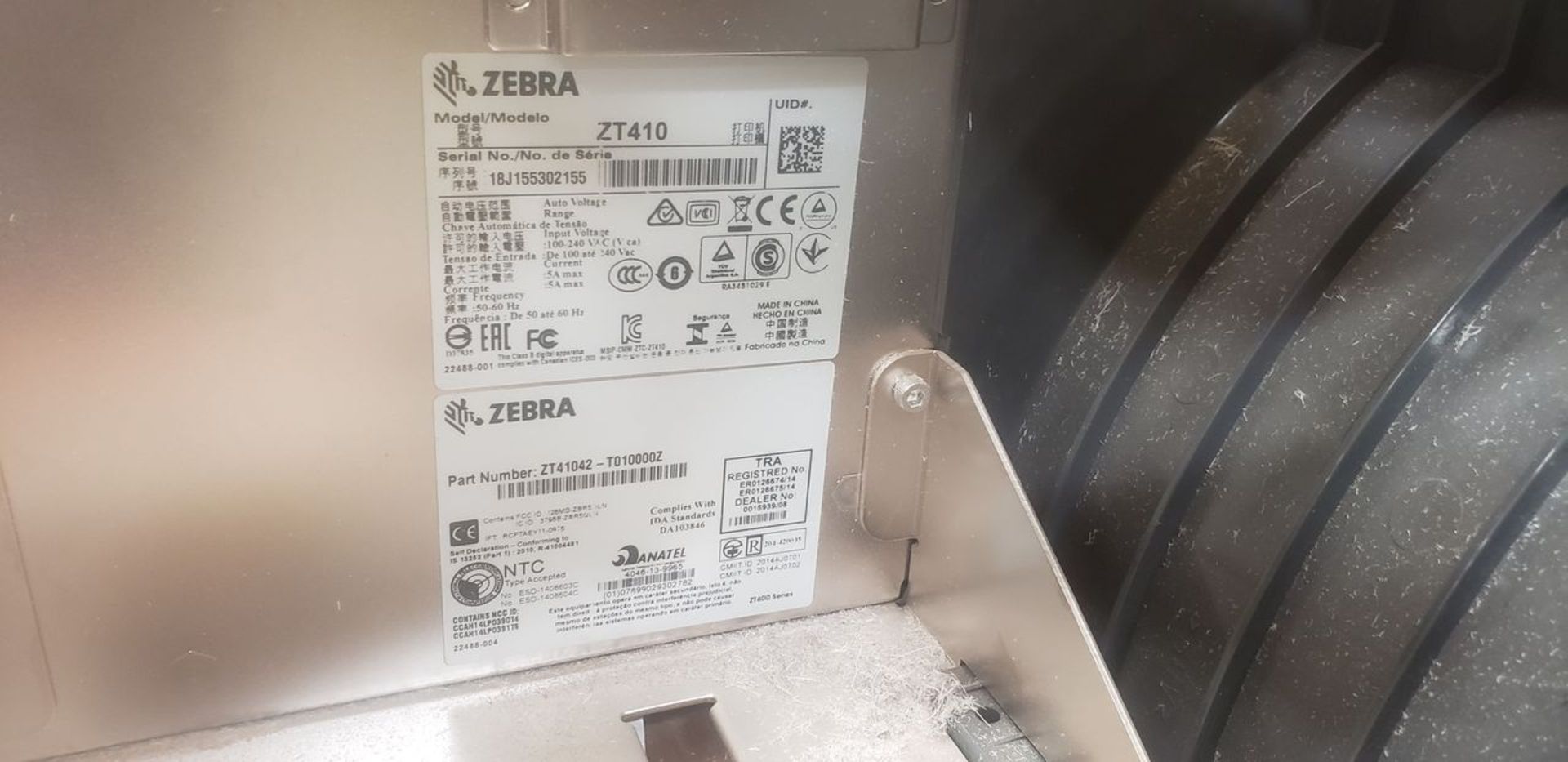 Zebra ZT410 Label Printer - (Located In: Redlands, CA) - Image 3 of 3