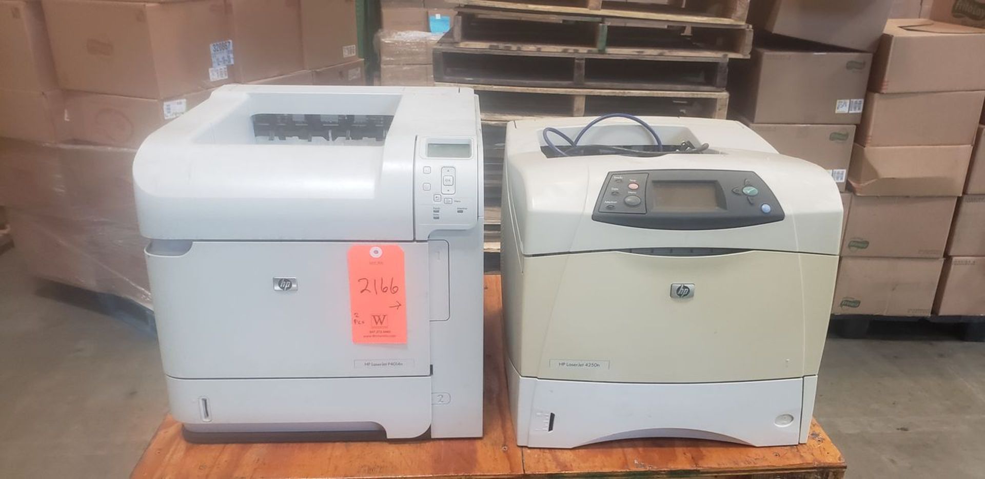 Lot - (2) Hewlett Packard Printers; (1) Laserjet P4014N, and (1) Laserjet 4250N - (Located In: