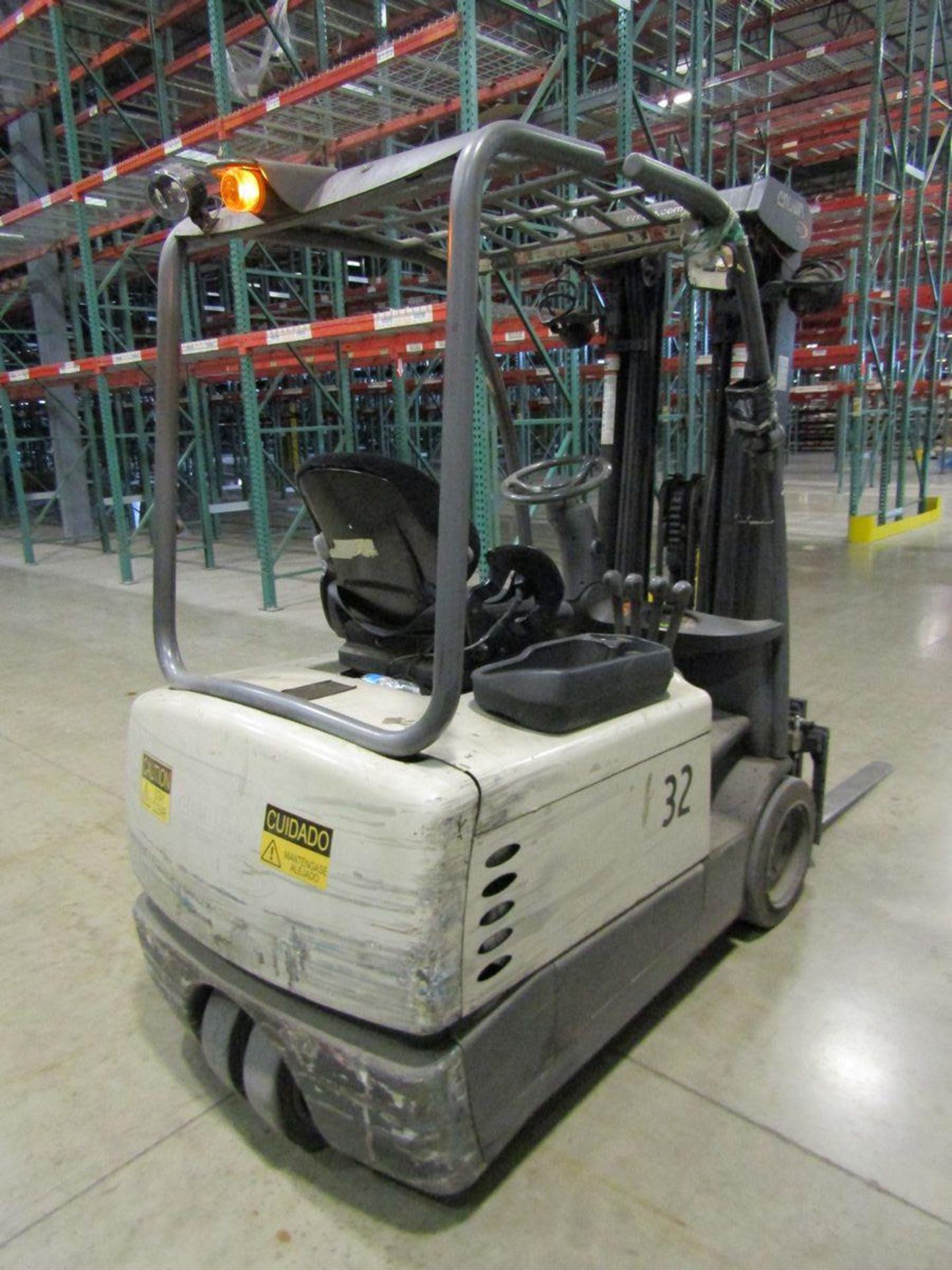 Crown 4,000 lb. Cap. Model SC4540-40 3-Wheel Electric Riding Fork Lift Truck, S/N: 9A165529; 36-V - Image 5 of 11