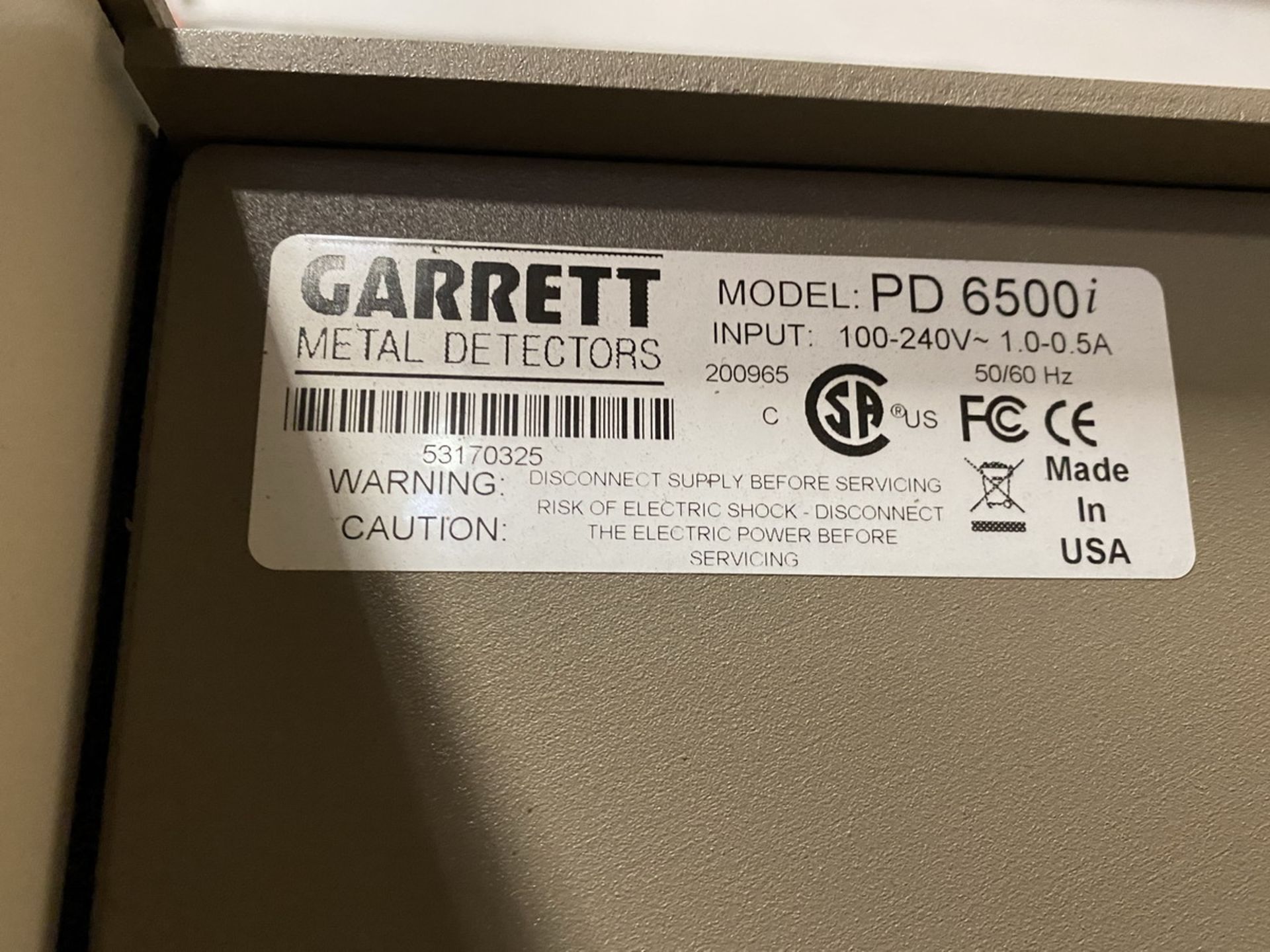 Garrett Model PO-6500i Walk-Through Pinpoint Metal Detector - (Located In: Bedford Park, IL) - Image 3 of 3
