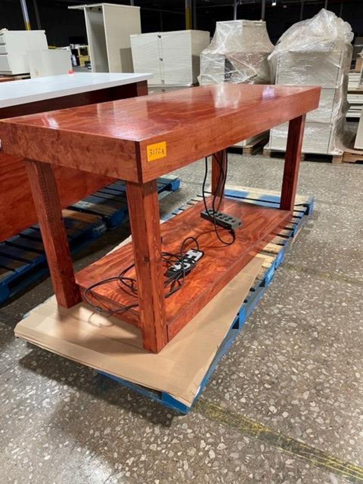 Wooden Workstation, Approx 74 in. x 38 in. x 40 in. (LxWxH) - (Located In: Bedford Park, IL)