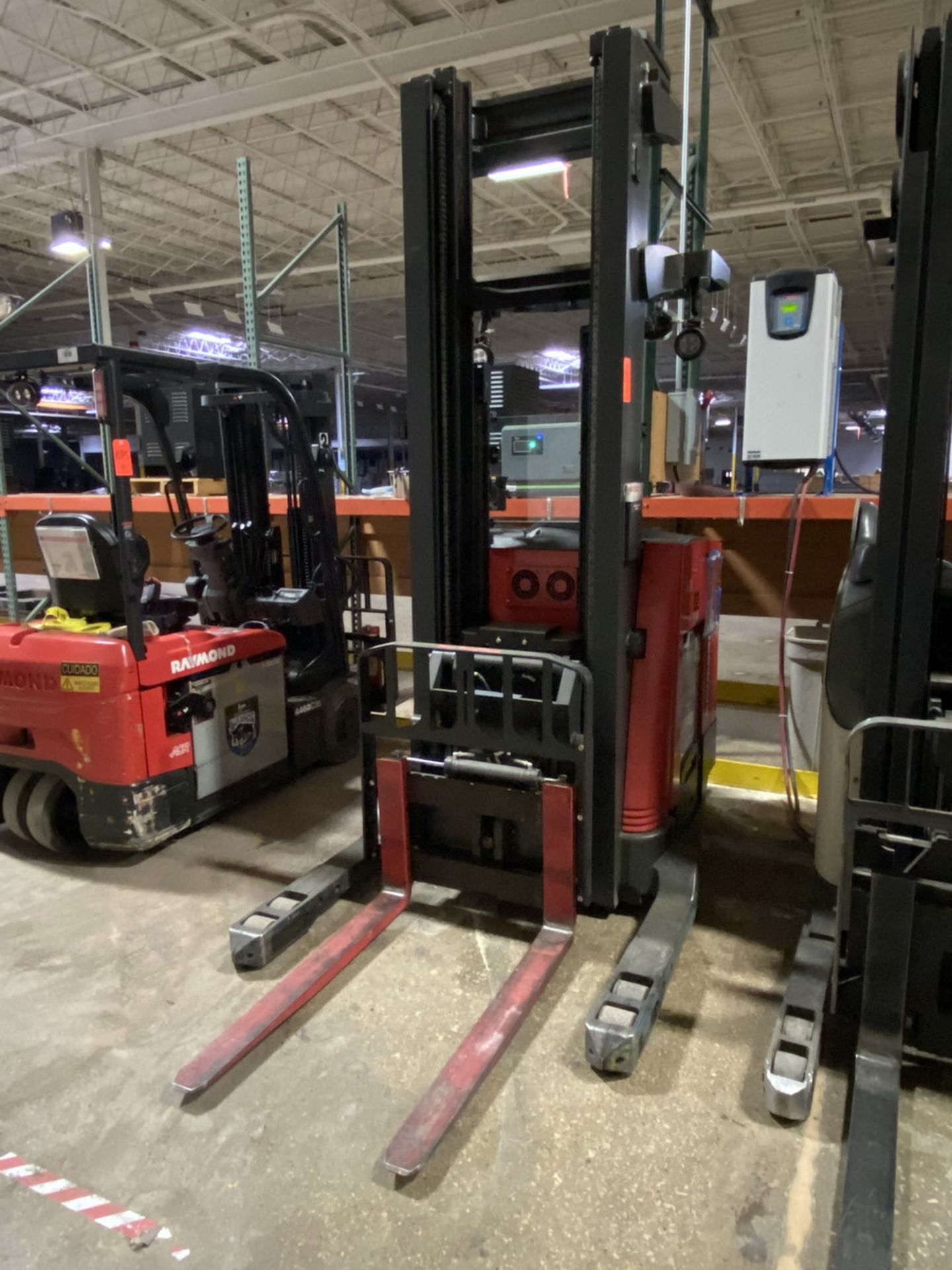 Raymond 3,200 lb. Model 750-DR32TT 3-Stage Electric Narrow Aisle Double Reach Forklift, S/N: 750-