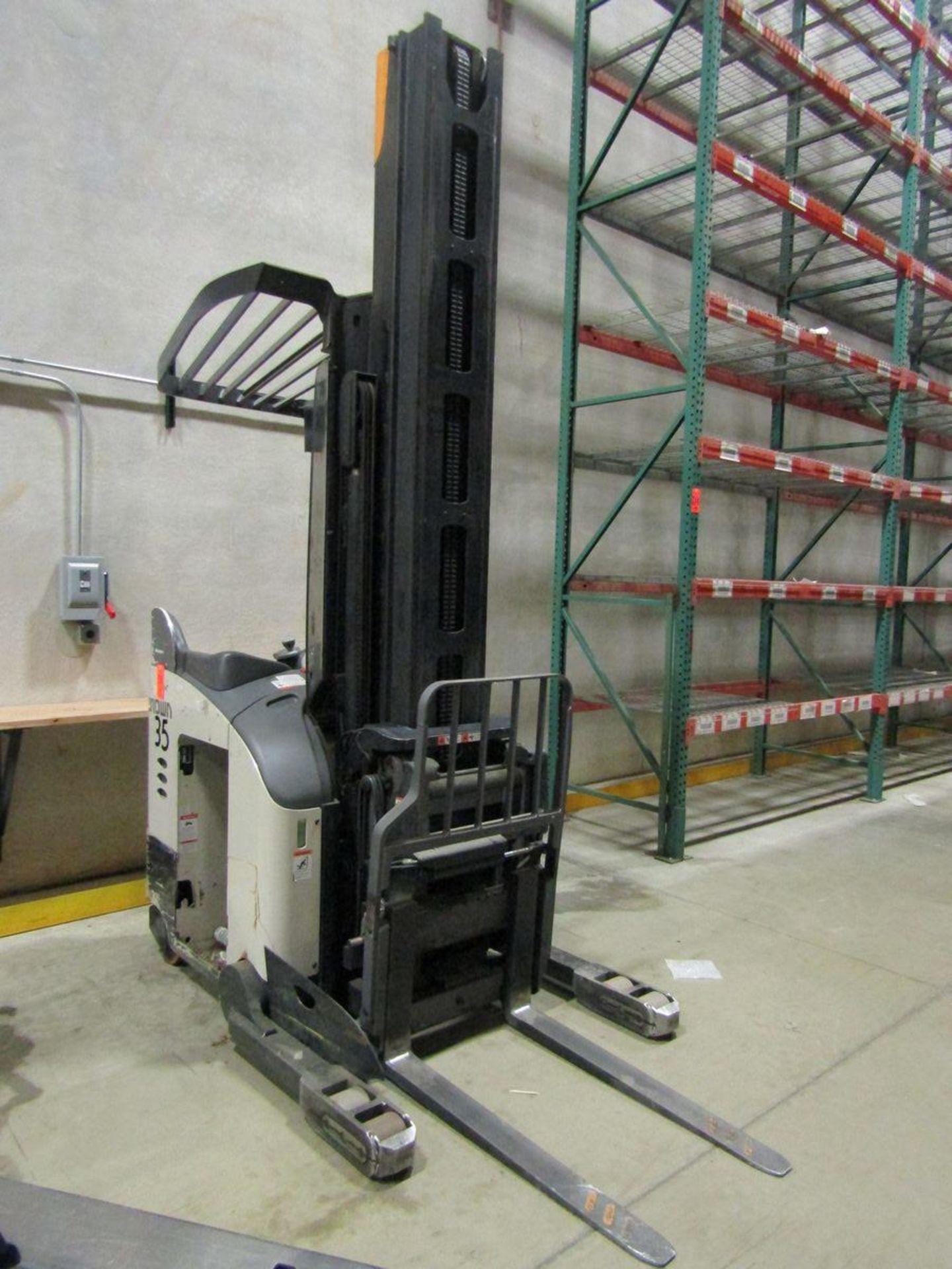 Crown 3,200 lb. Cap. Model RMD6025-32 Electric Narrow Aisle Double Reach Fork Lift Truck, S/N: