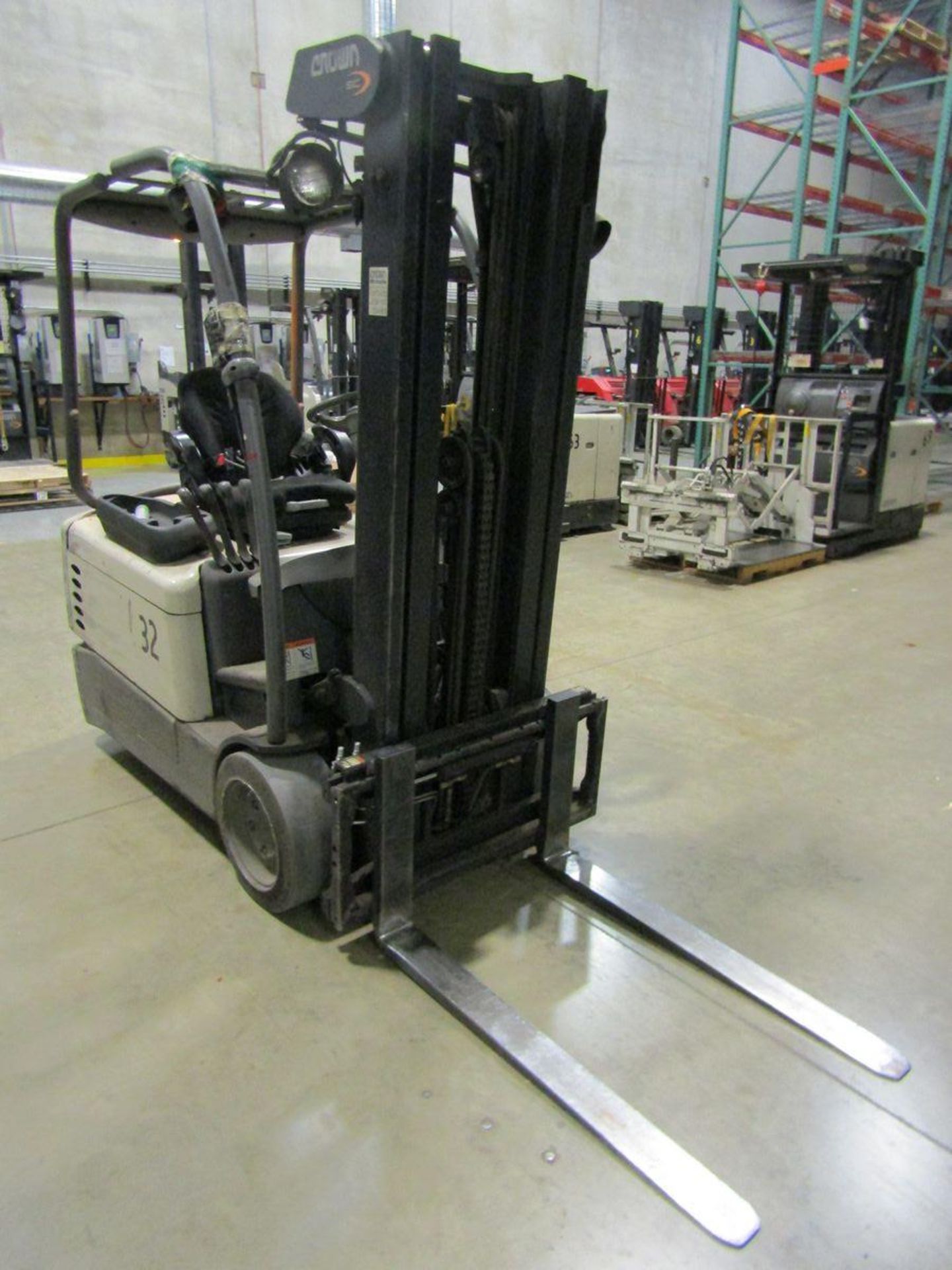 Crown 4,000 lb. Cap. Model SC4540-40 3-Wheel Electric Riding Fork Lift Truck, S/N: 9A165529; 36-V - Image 2 of 11