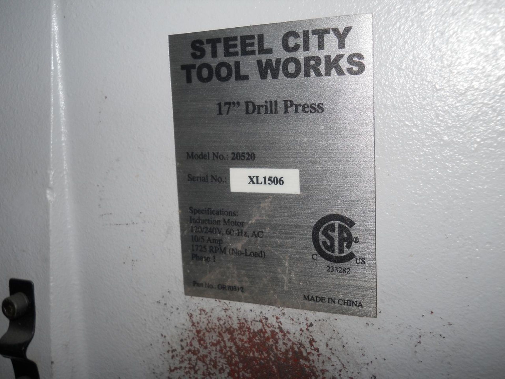 Steel City 17 in. Model 20520 Floor Type Drill Press; with Procunier Size 2 High Speed Tapping Head, - Image 4 of 5