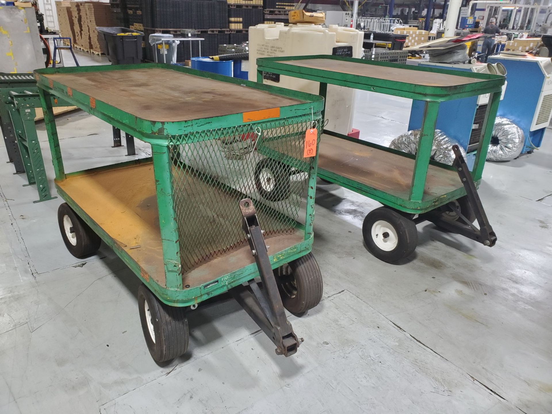 Lot - (2) 2-Tier Portable Steel Carts with Rubber Wheels; 6 ft. x 3 ft. x 4 ft. h - Image 2 of 5