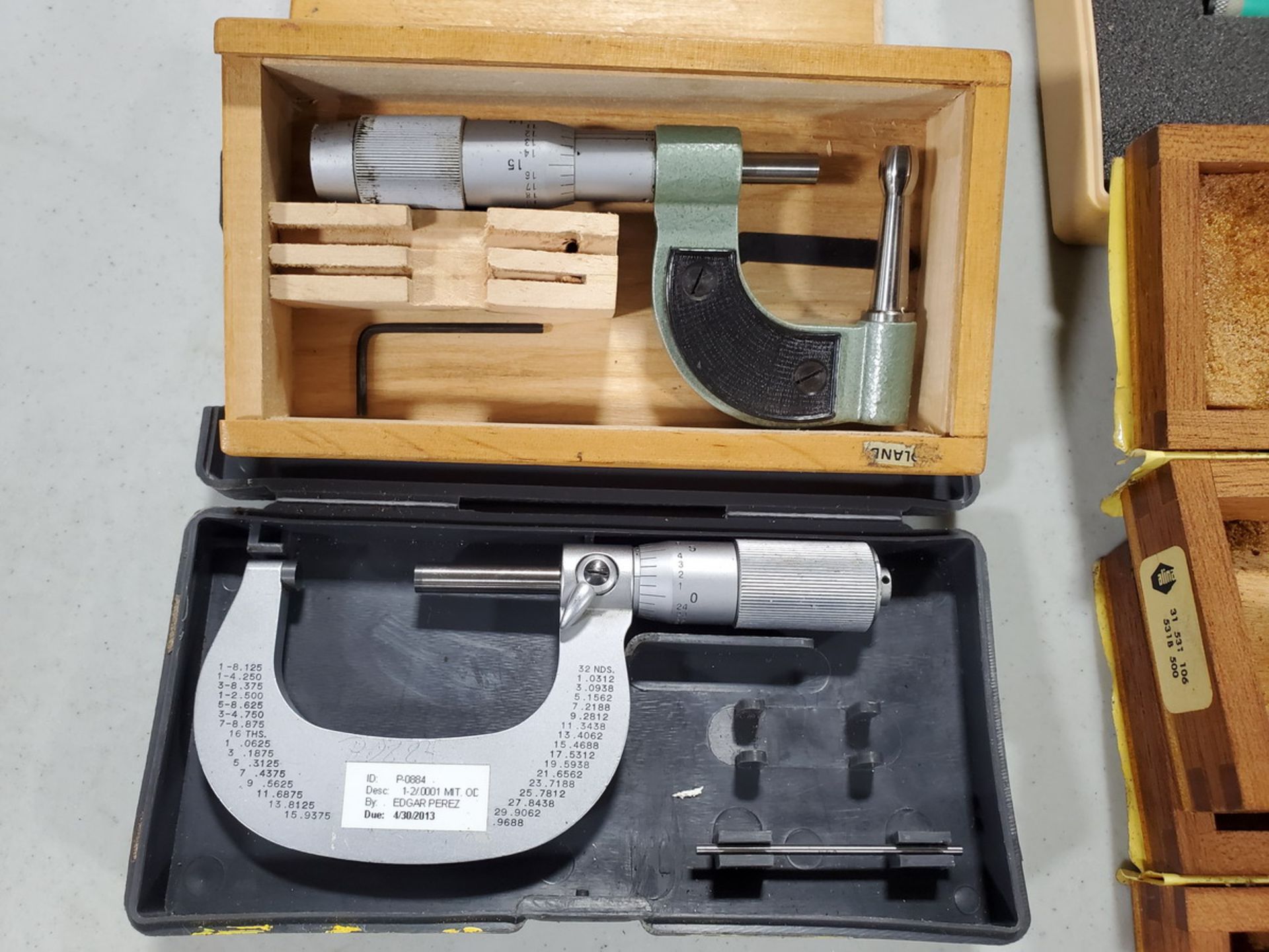 Lot - (5) Mitutoyo Micrometers, to Include: (3) Inside Micrometers, (1) Tube Micrometer, and (1) O. - Image 3 of 4
