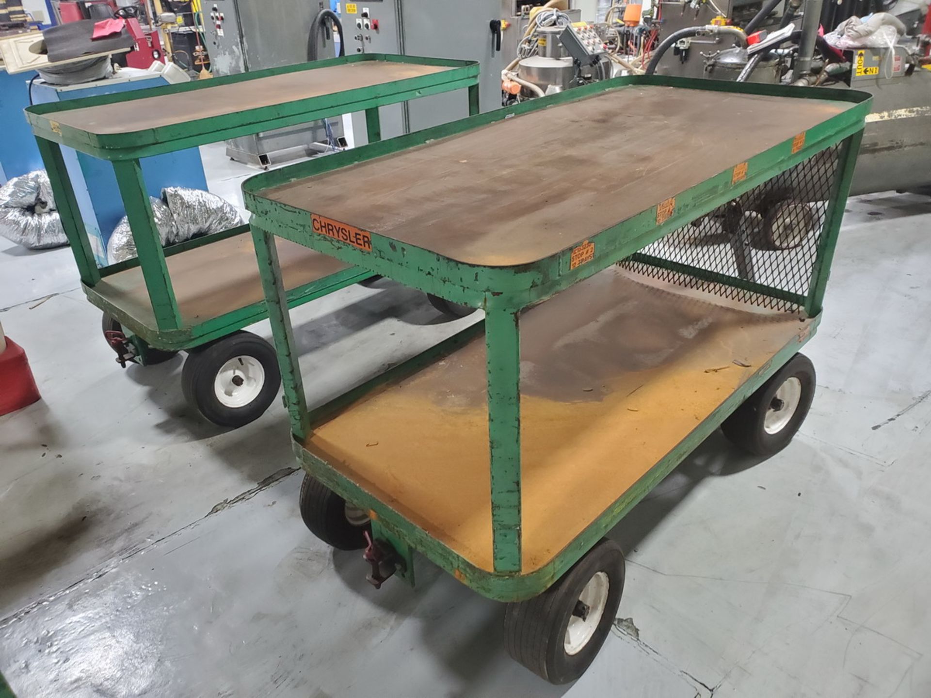 Lot - (2) 2-Tier Portable Steel Carts with Rubber Wheels; 6 ft. x 3 ft. x 4 ft. h - Image 5 of 5