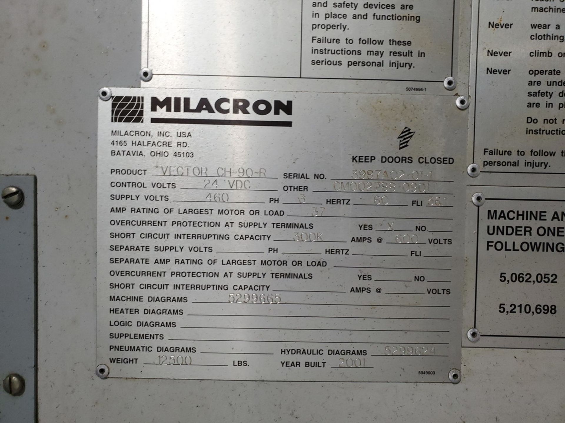 Ferromatik Milacron 90-Ton Cap. Model Vector CH-90-R CNC Vertical Rotary Injection Molding - Image 25 of 25