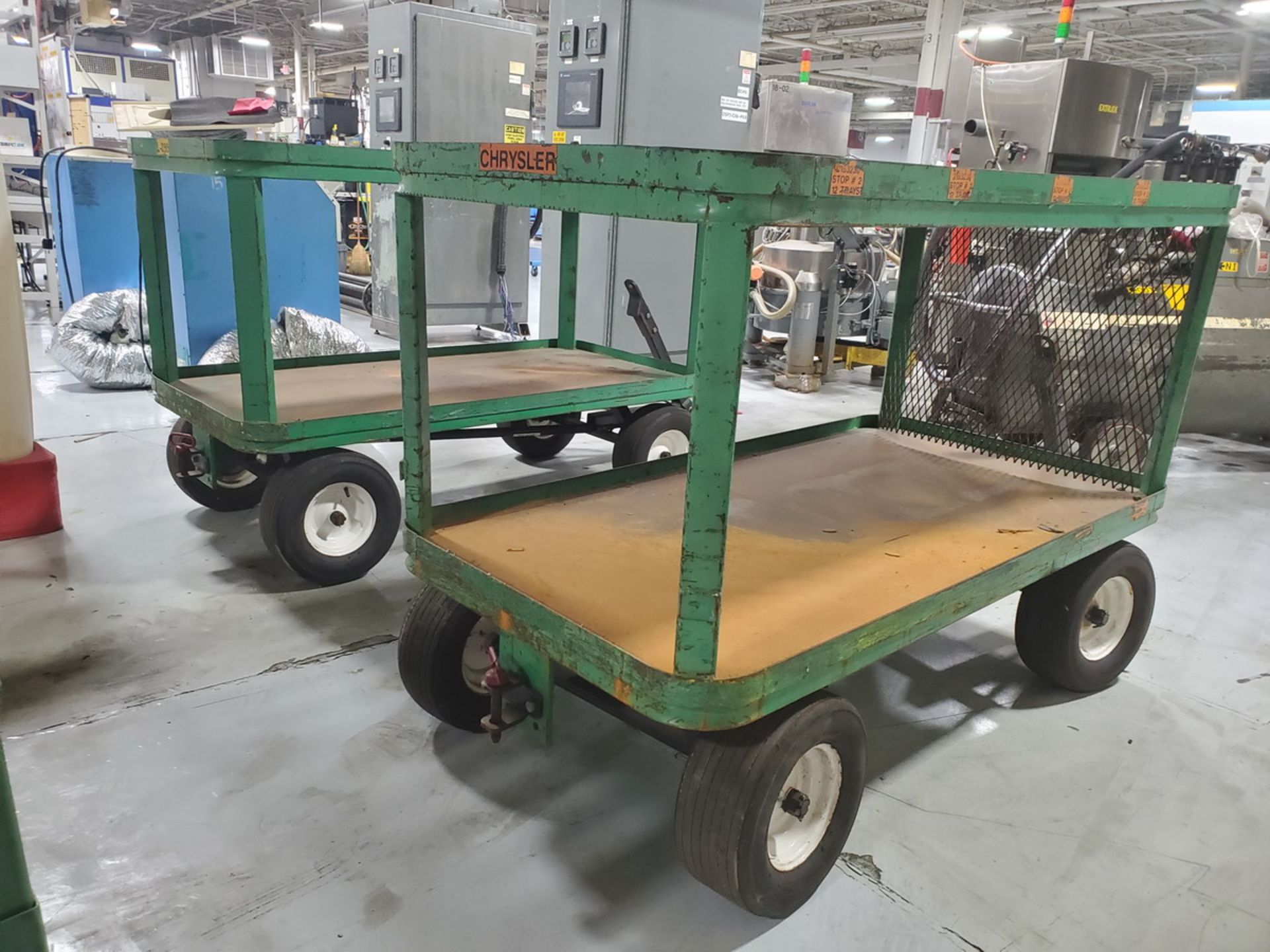 Lot - (2) 2-Tier Portable Steel Carts with Rubber Wheels; 6 ft. x 3 ft. x 4 ft. h - Image 4 of 5