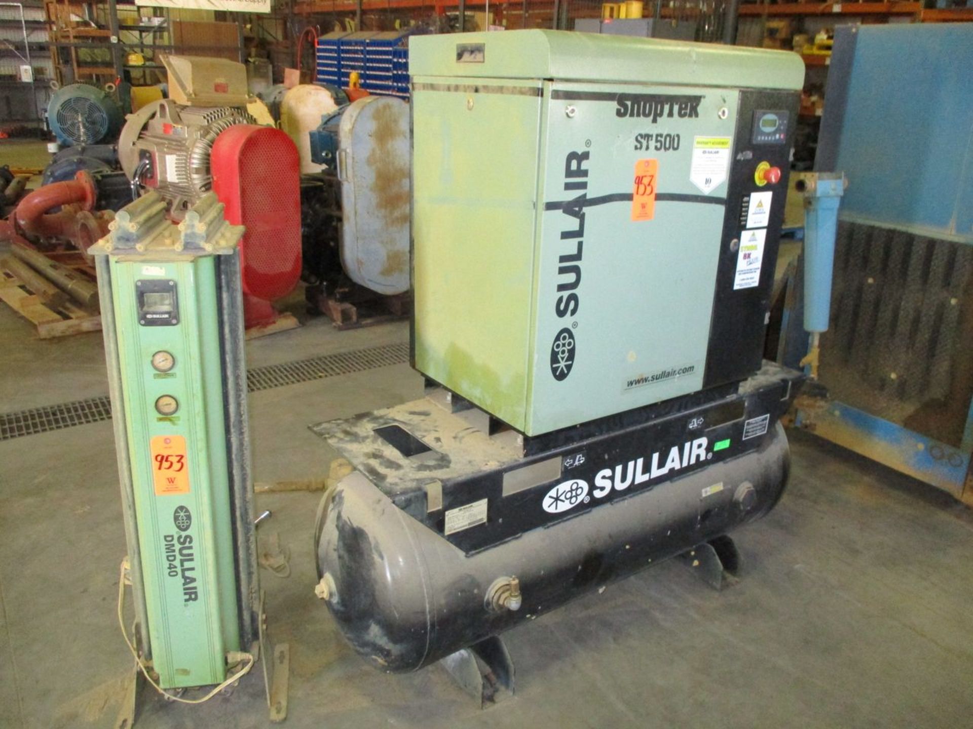 Sullair ST510 AC Shop Tek Horizontal Tank Mounted Rotary Screw Air Compressor, 2014, s/n - Image 2 of 3