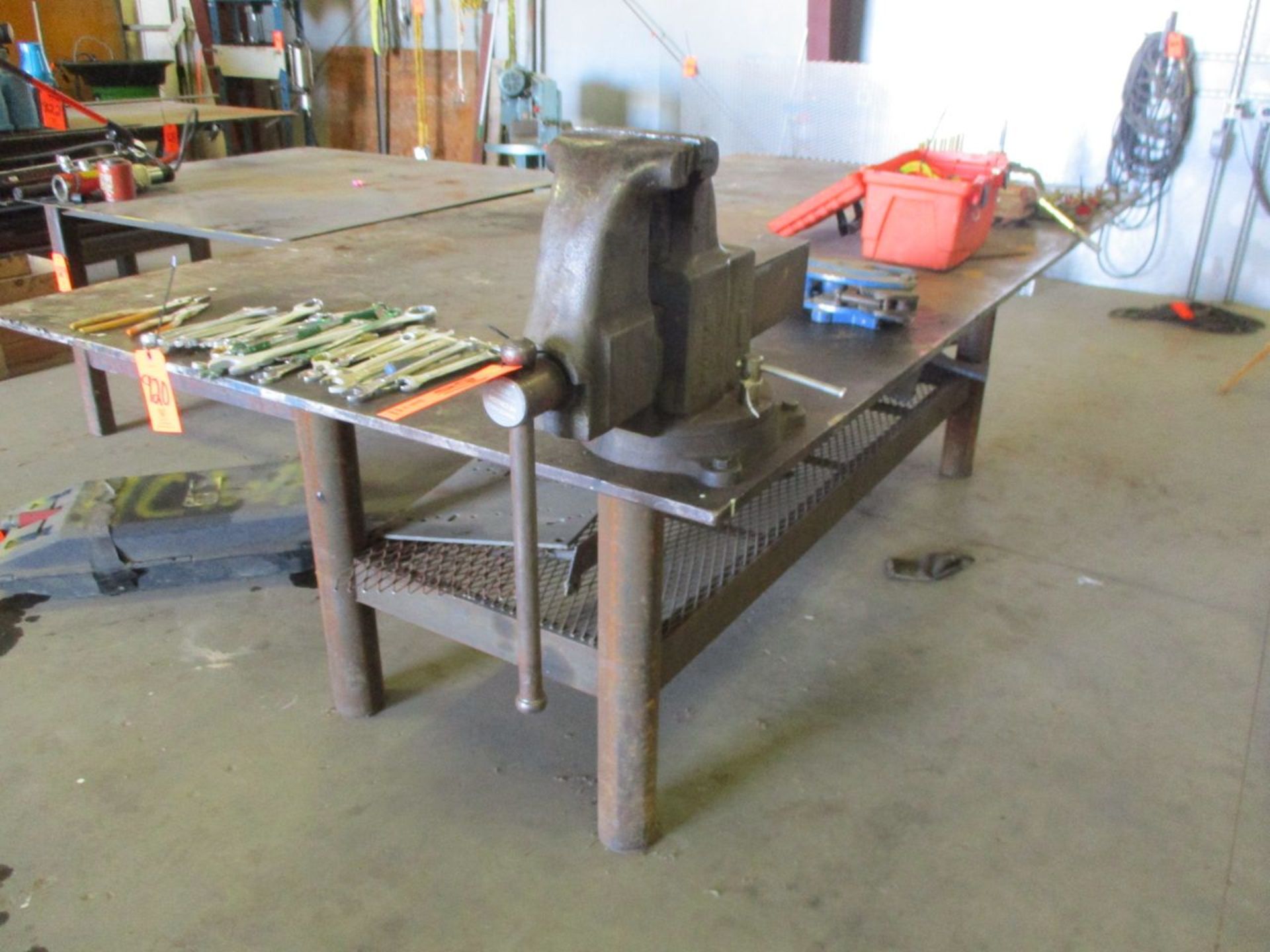 5' x 10' x 3/4" Steel Welding Table with 6" Bench Vise