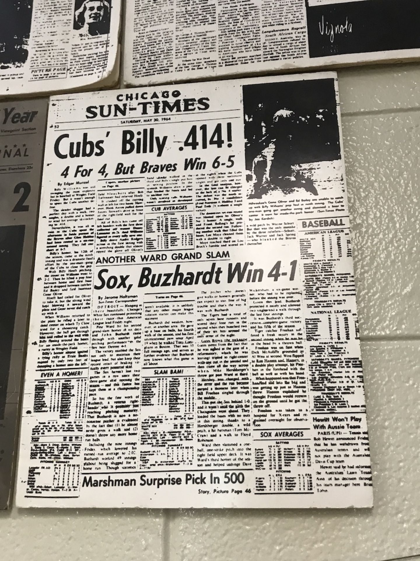 Lot - (5) Chicago Newspaper Wall Art (Room 406) - Image 6 of 6