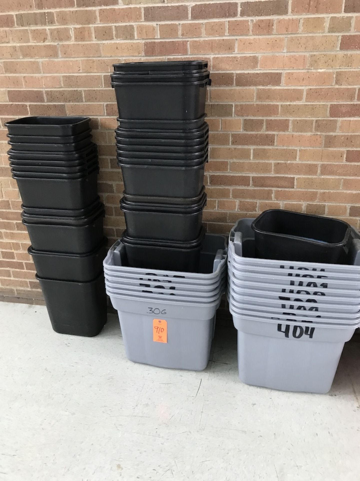 Lot of Plastic Trash Cans and Misc. Storage Bins (New Gym) - Image 2 of 3