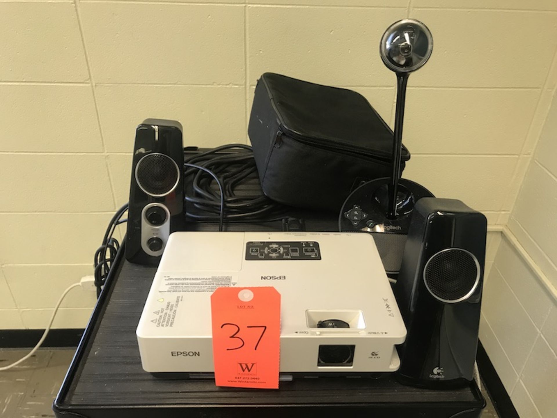 Lot - (1) Epson 3LCD Projector (1) Logitech Speaker System (1) Camera (Room 301)