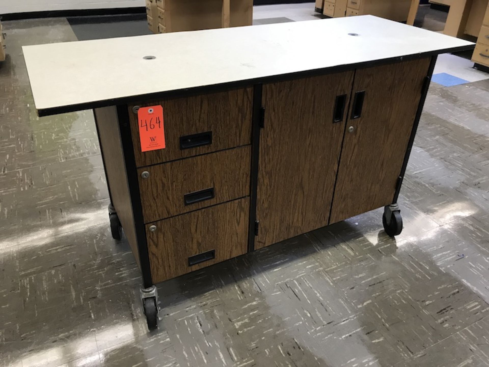 Lot - (1) 60 in. Rolling Cabinet (1) Filing Cabinet (Room 309)