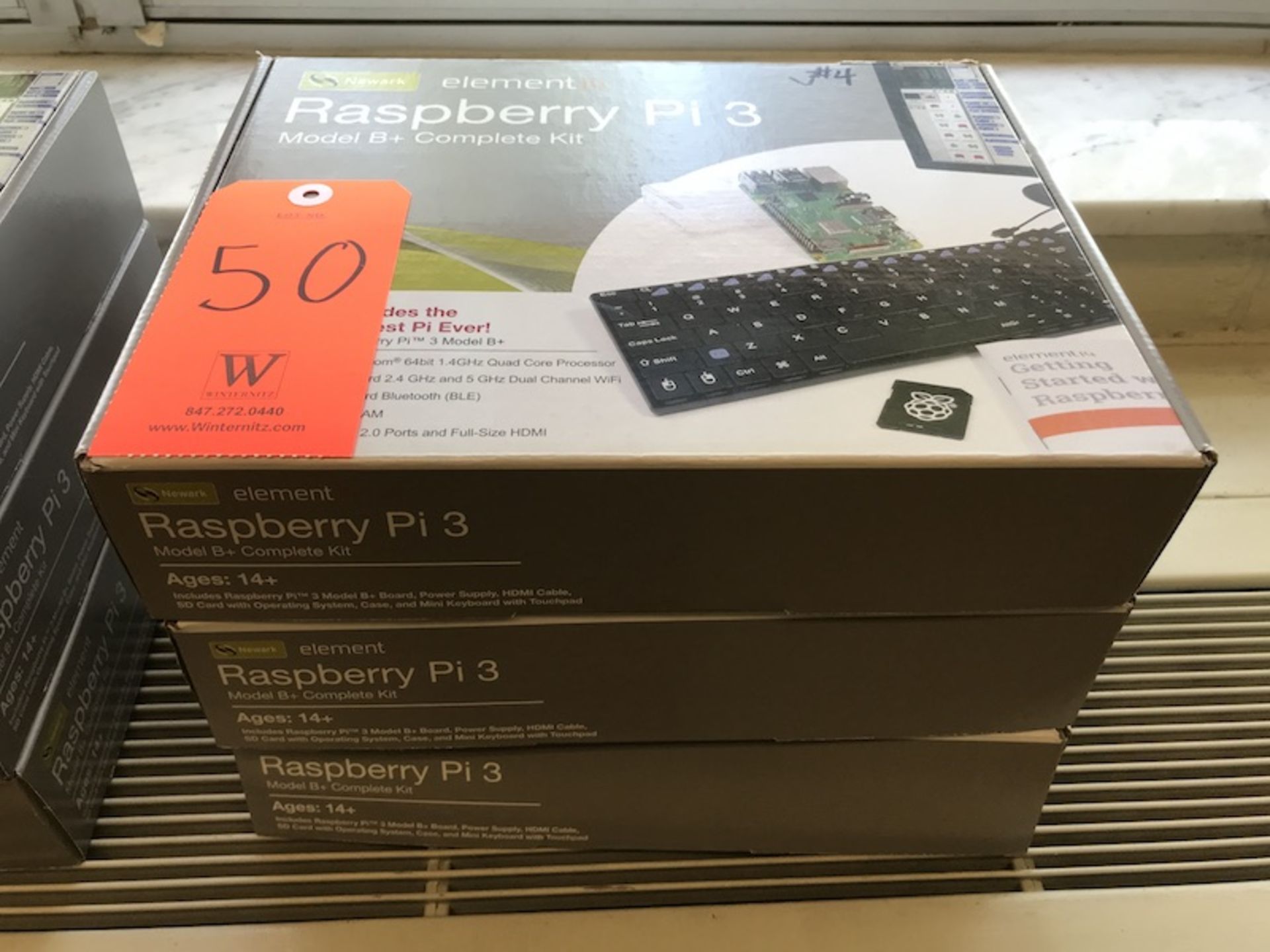 Lot - (3) Raspberry Pi3 Model B+ Complete Kits (Room 304)
