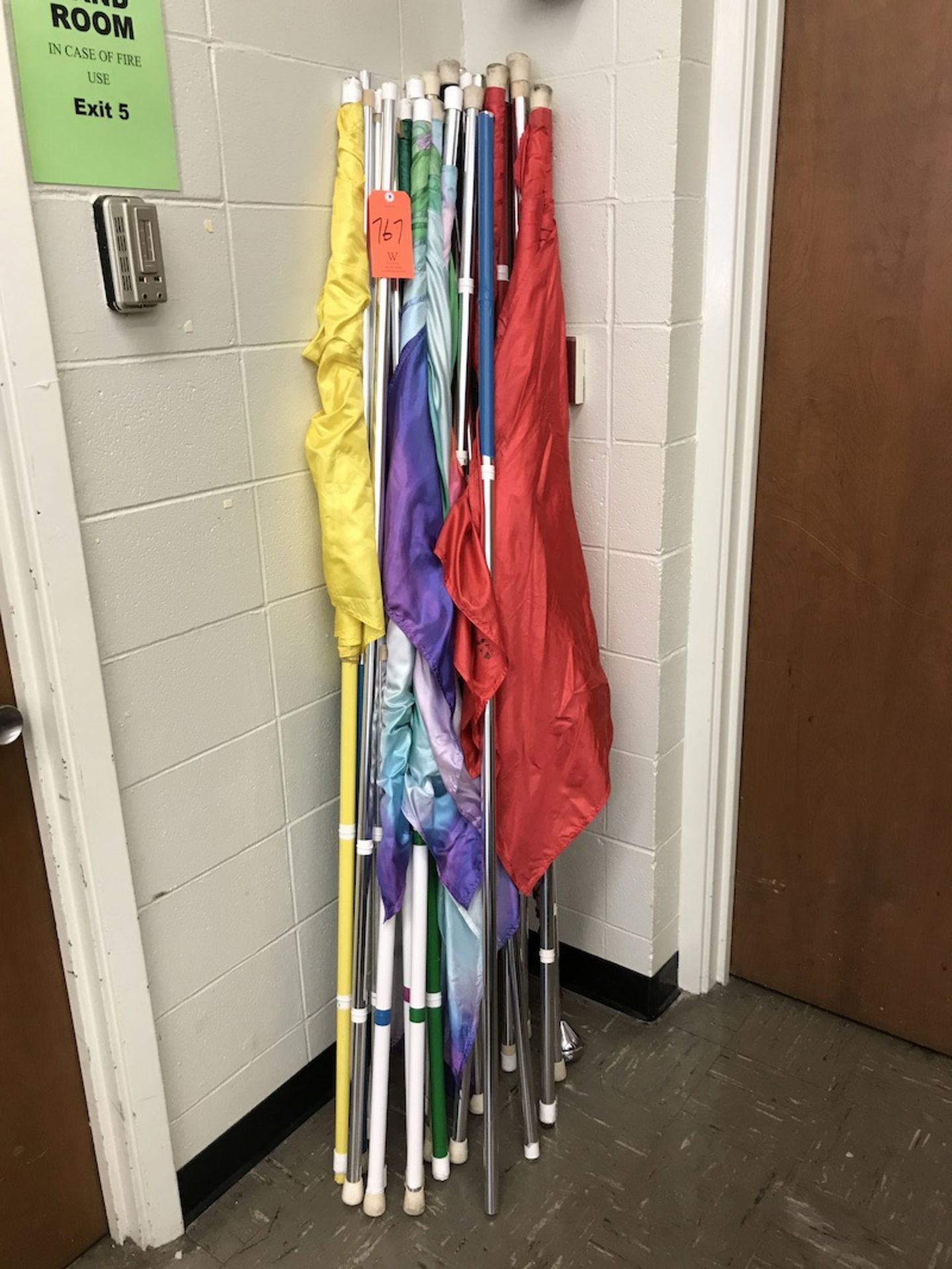Lot - (25) Color Guard Flags/Poles (Music Room)