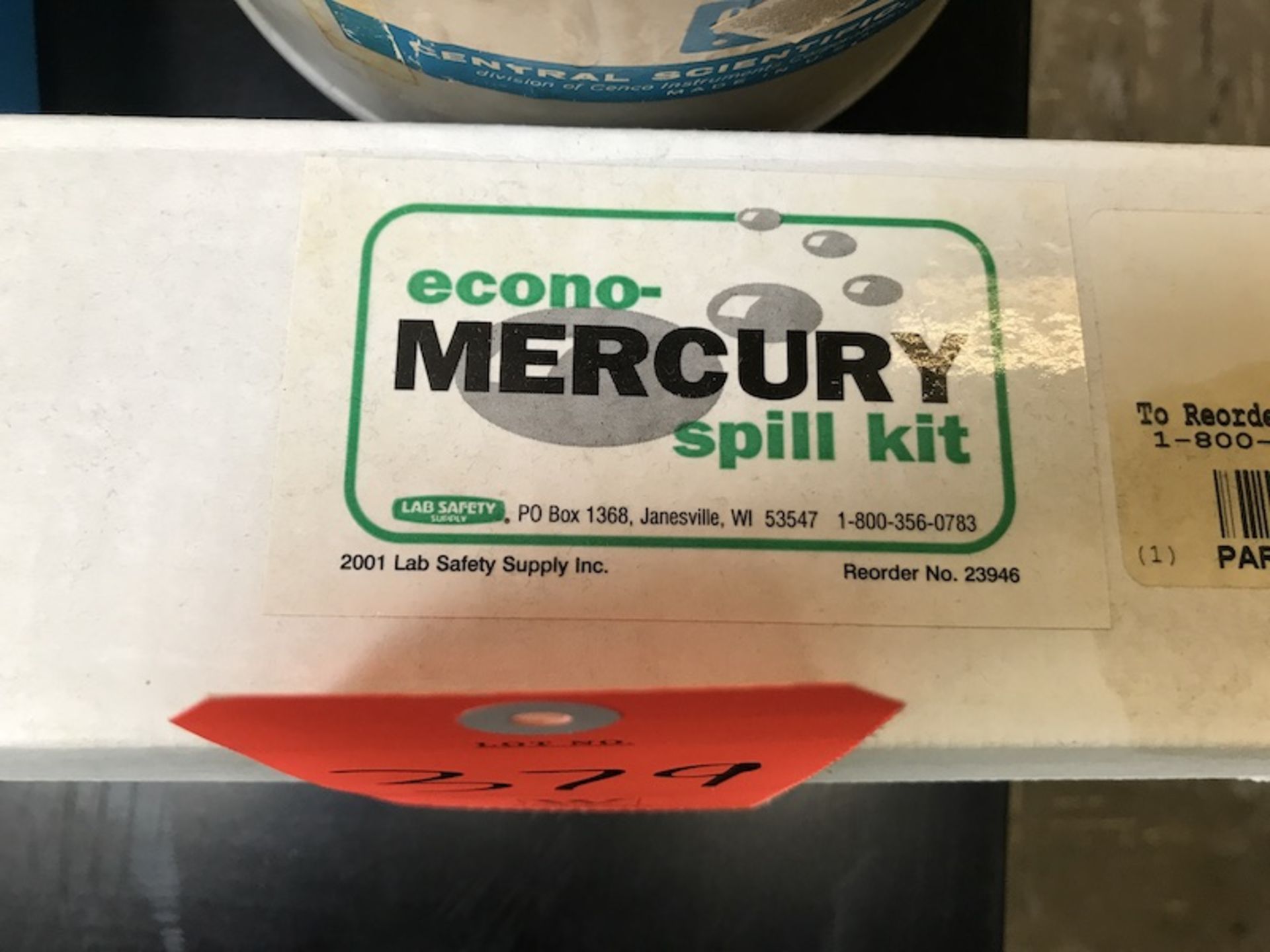 Lot - (1) First Aid Kit (1) Jar of Course Sand (1) Mercury Spill Kit (Room 408) - Image 2 of 4