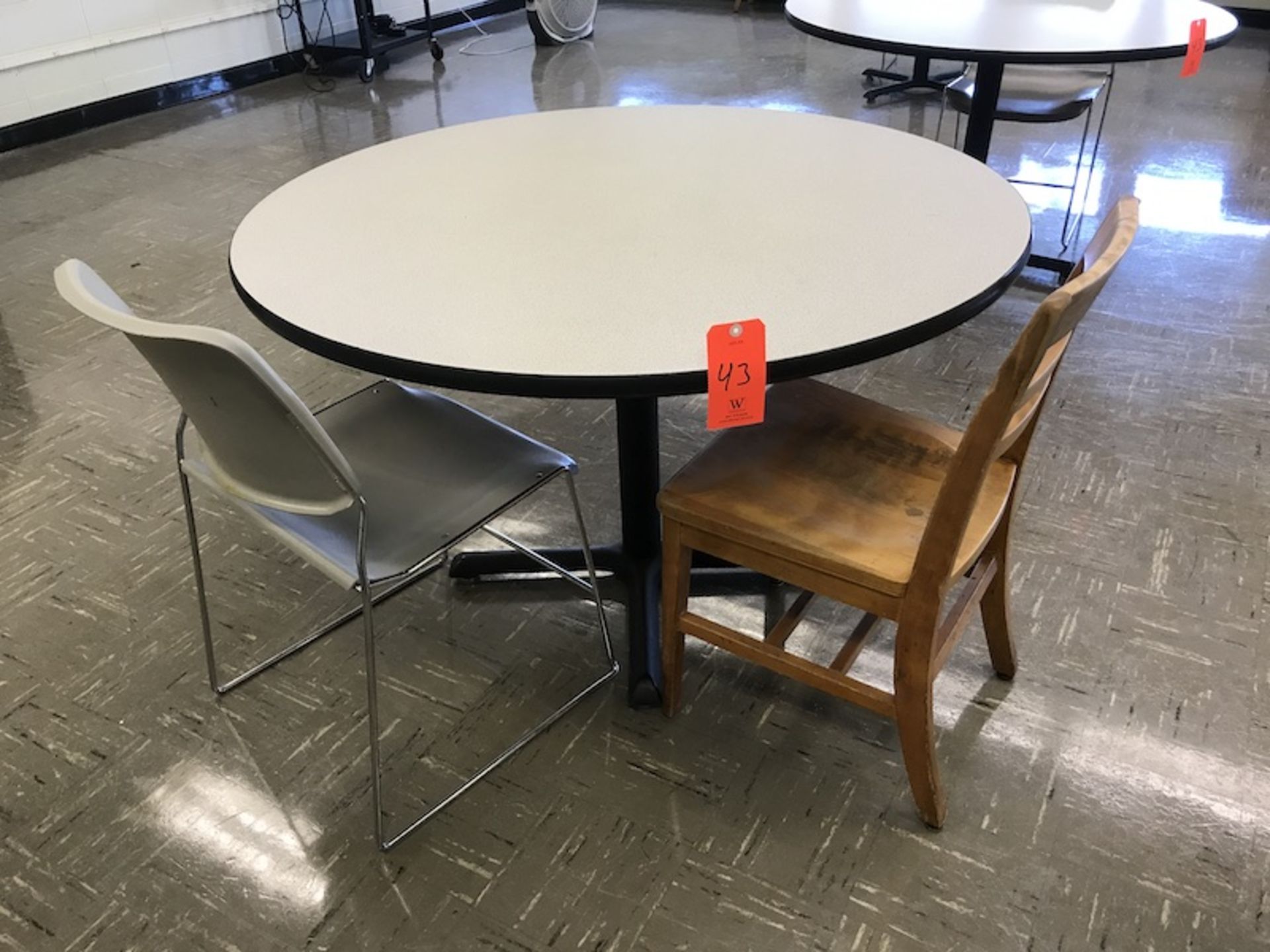 Lot - (5) 48 in. Diameter Circular Tables (7) Chairs (Room 304) - Image 2 of 5