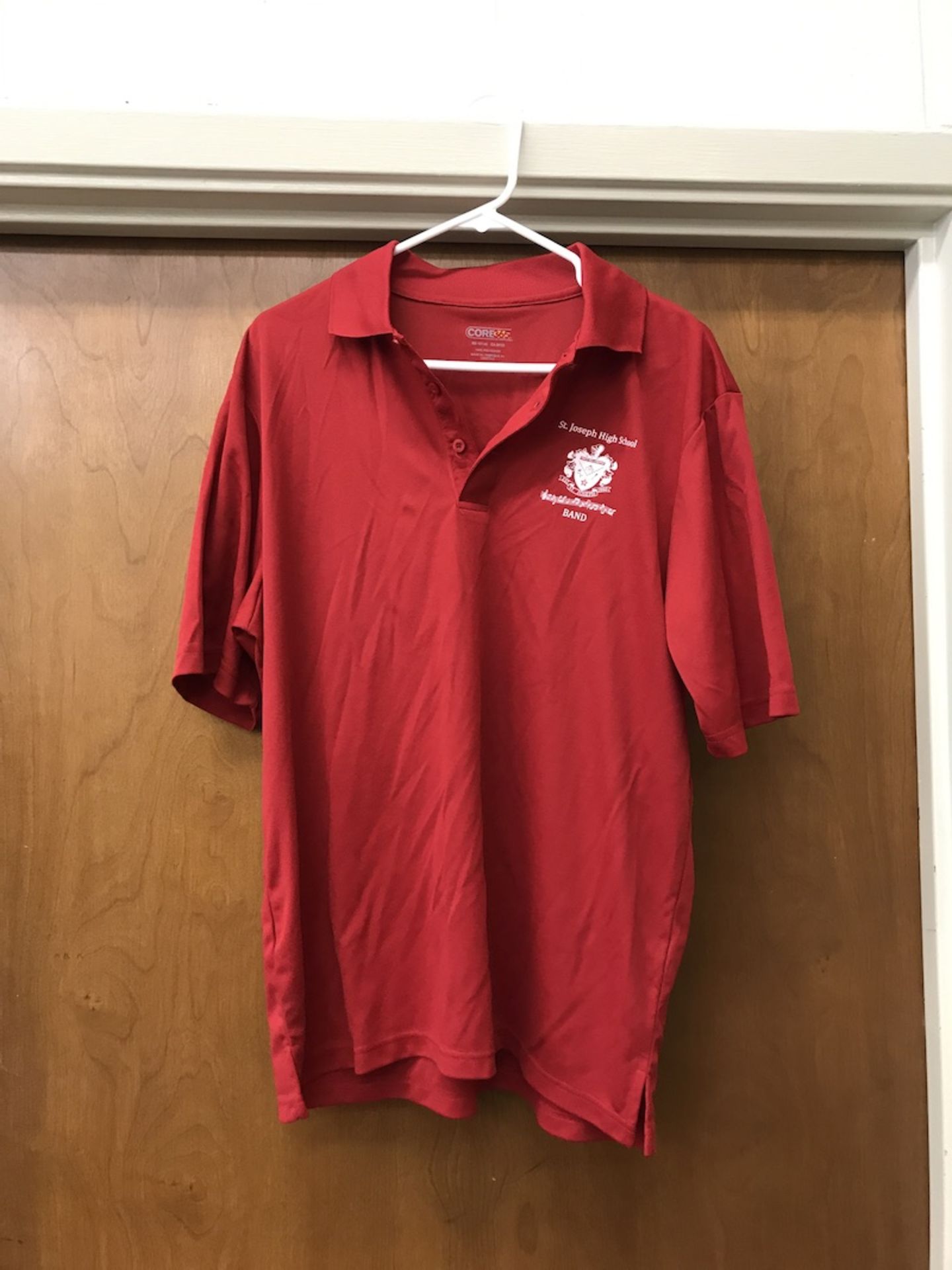 Lot - (3) St. Joseph High School Band Polo T-Shirts (Music Room Hallway)