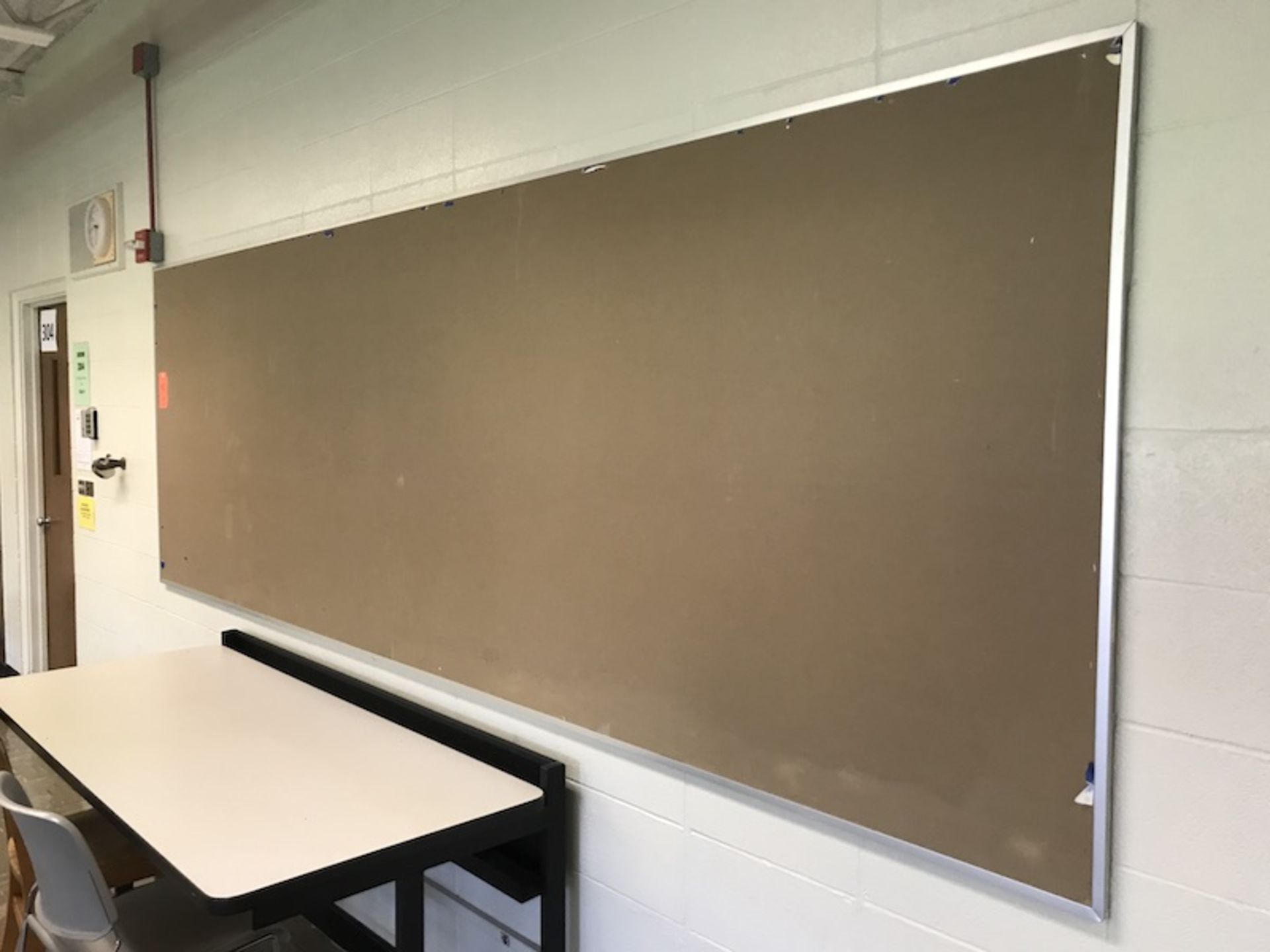 Lot - (2) 48 in. x 96 in. Dry Erase Boards (1) 4 ft. x 10 ft. Cork Board (1) 8 ft. x 6 ft. Projector - Image 2 of 4