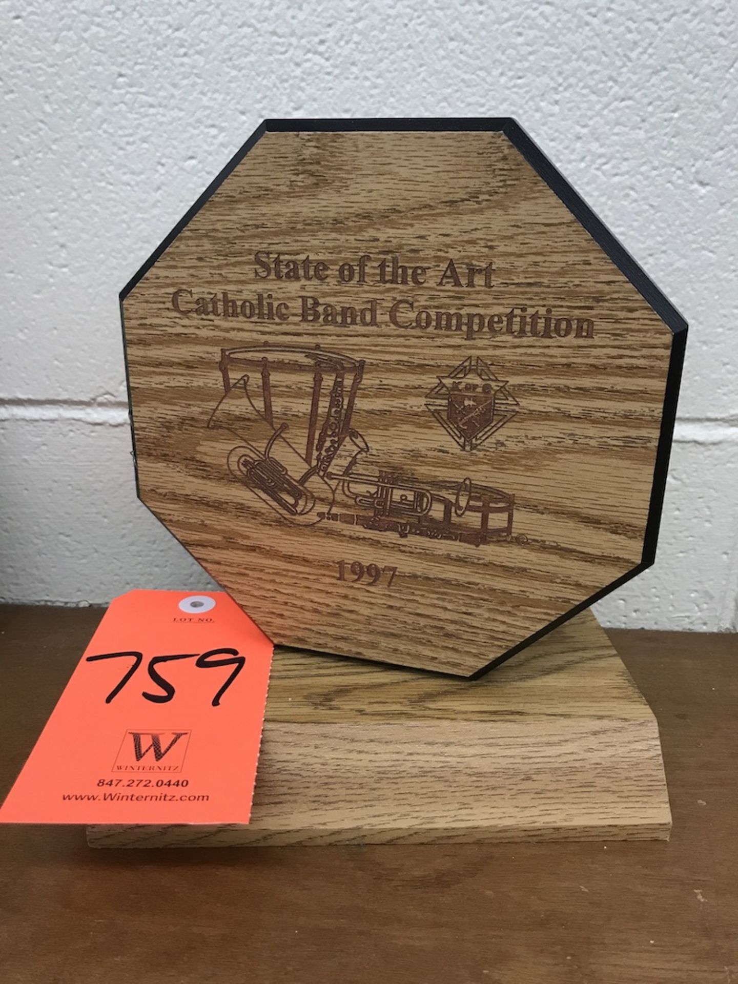 1997 State of the Art Catholic Band Competition Wood Plaque (Music Room)