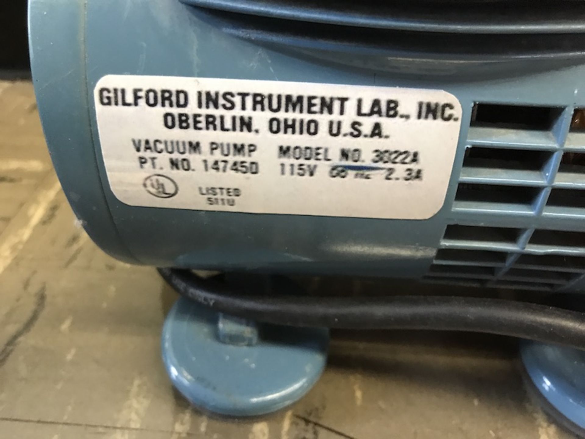 Gilford Vacuum Pump, 115V, 2.3A (Room 309) - Image 2 of 2