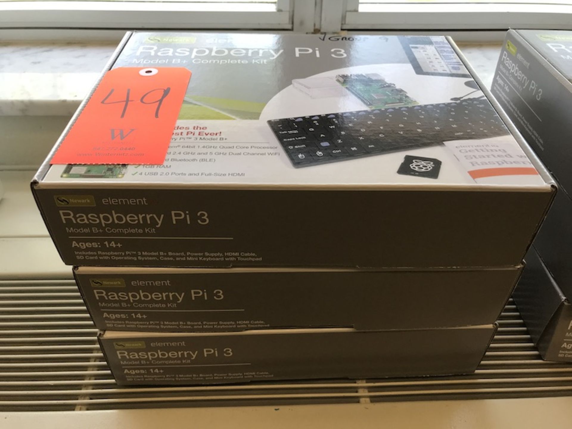 Lot - (3) Raspberry Pi3 Model B+ Complete Kits (Room 304)