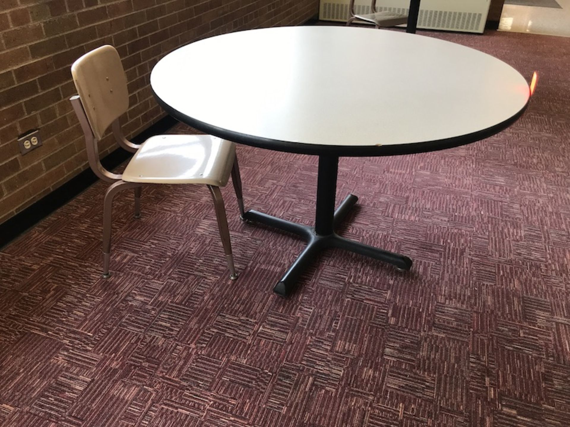 Lot - (2) 48 in. Tables (2) Chairs (Hallway)