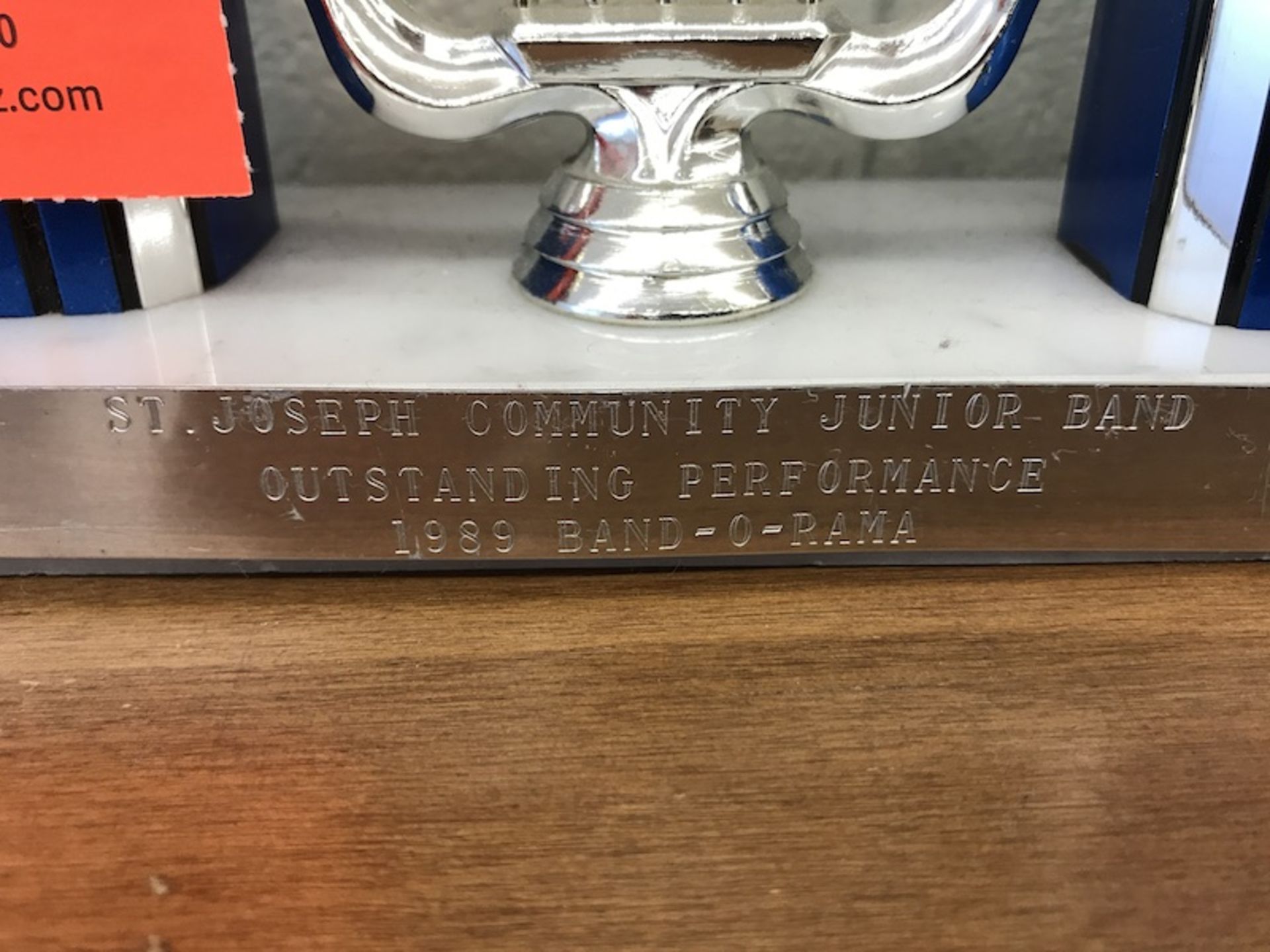 Lot - (1) 1989 Junior Band Outstanding Performance Band-O-Rama Trophy (1) 1989 Senior Band - Image 2 of 4