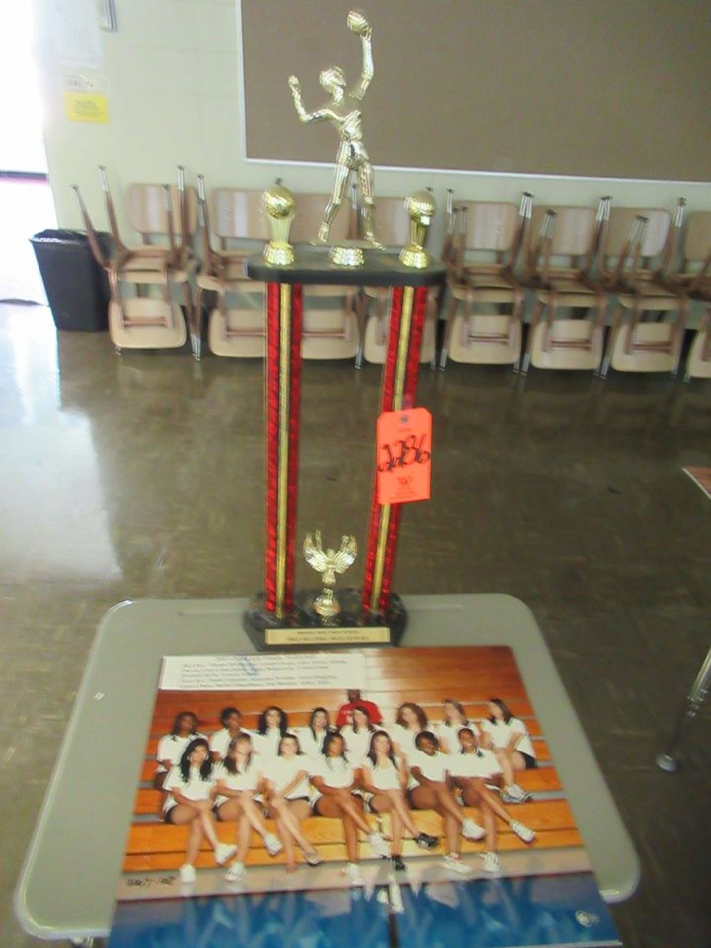 2007-2008 Proviso West High School Girls Volleyball Invite 1st Place Trophy with Team Photo (Room