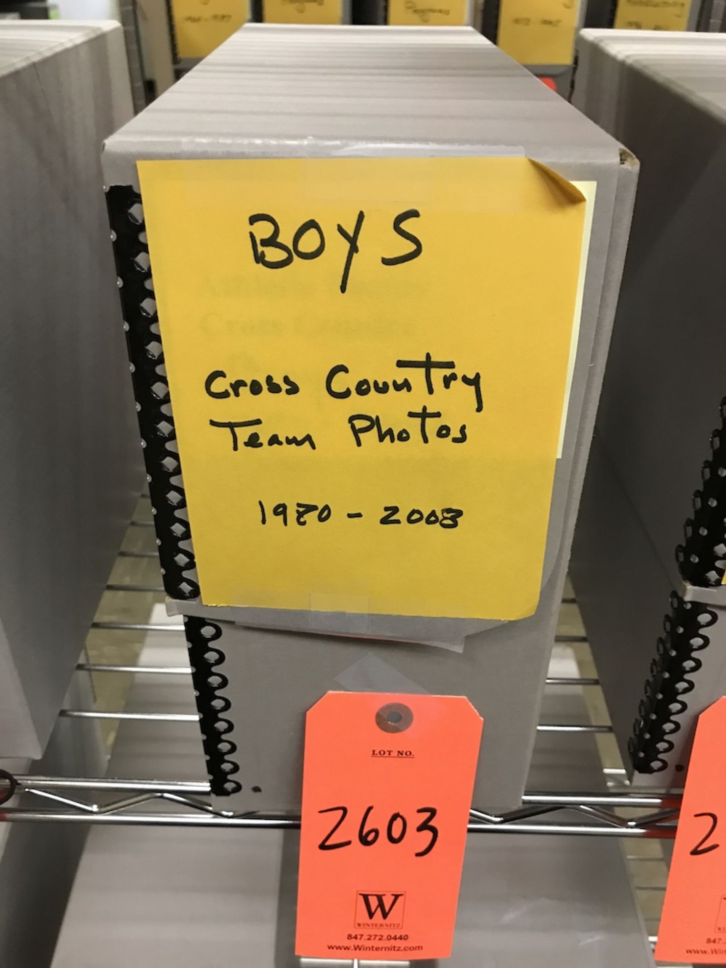 Archive Box with Contents of Boys Cross Country Team Photos 1980-2003 (Room 406)