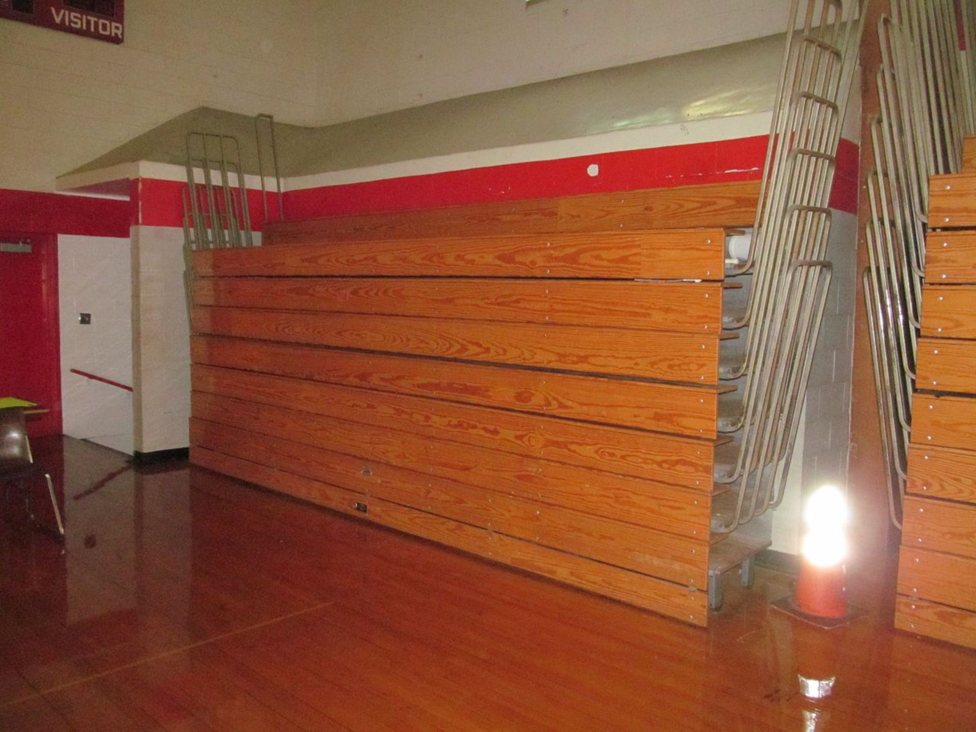 Hussey 16 ft. Long 8-Row Wood Telescopic Bleachers (Gym)