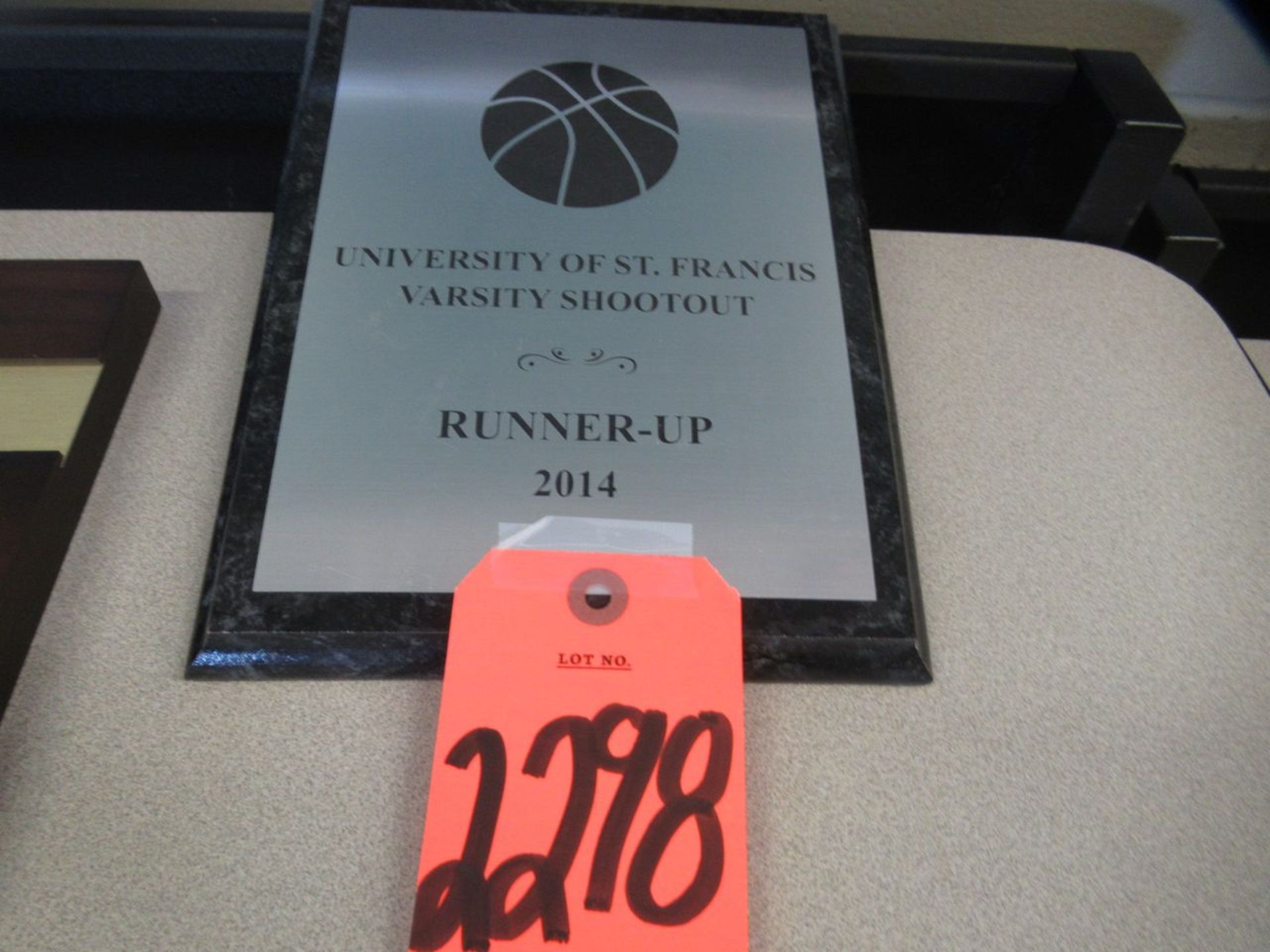 2014 University of St Francis Varsity Shootout Runner Up Plaque (Room 303)