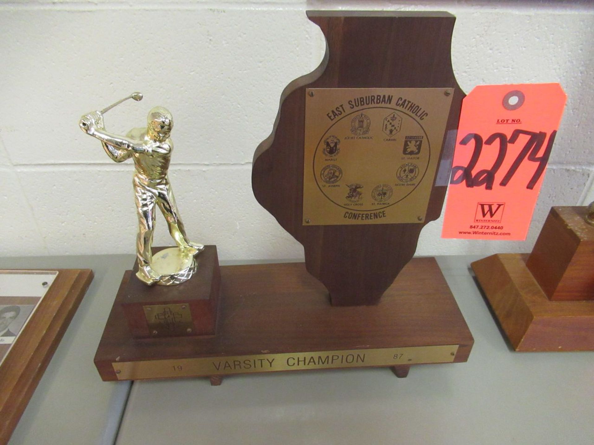 1987 East Suburban Catholic Conference Varsity Golf Champion Trophy (Room 306)